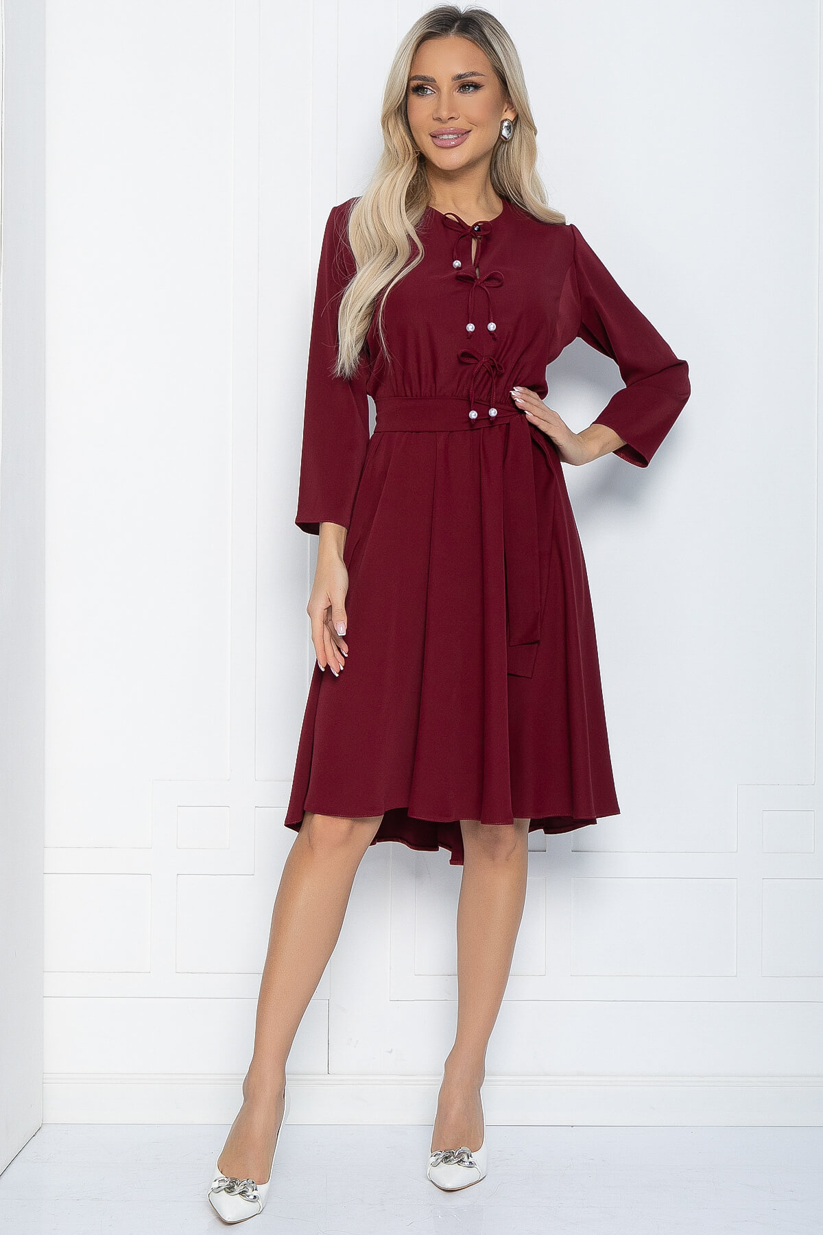 Платье Холли (бордовое) П11994