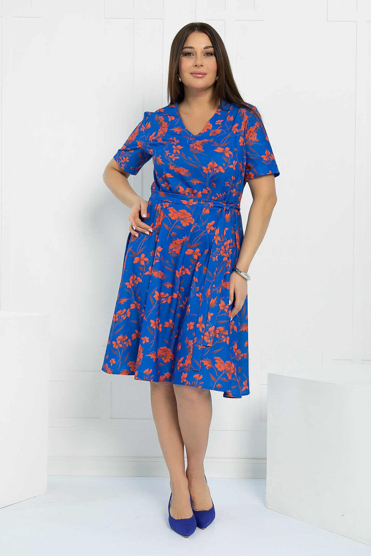 Платье Признание в любви (синее) П12654-25