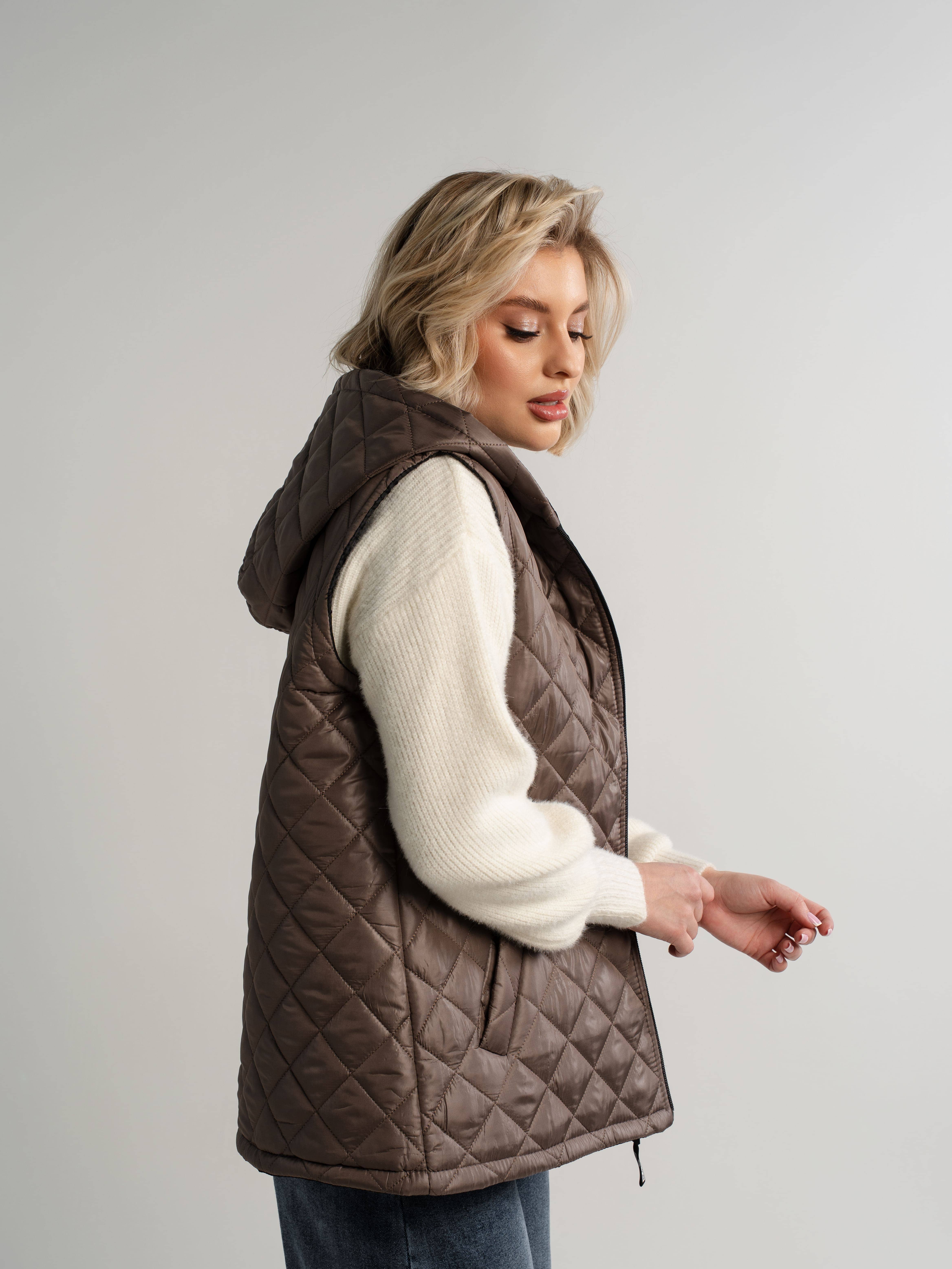 Жилет утепленный Дориана (кофе) Б14632-18М