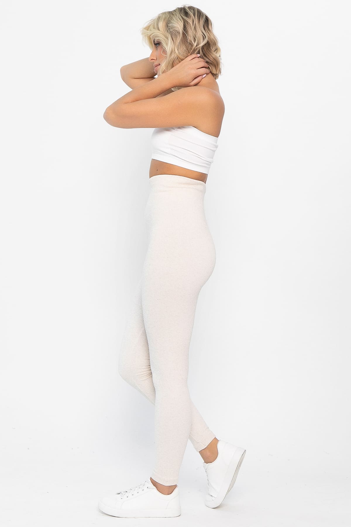 Лосины в рубчик утепленные (экрю) Б14805-7М