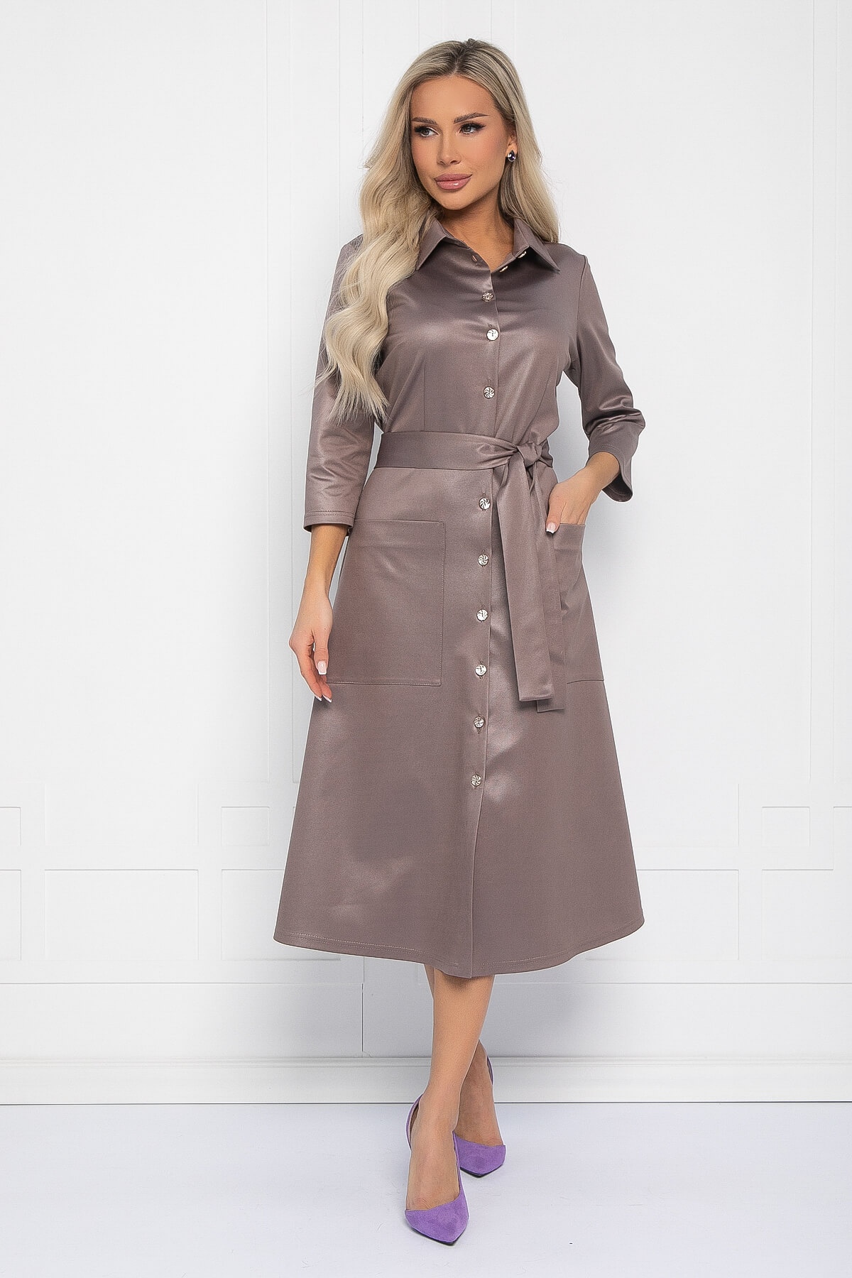 Платье Стильная штучка (капучино) П12716-18