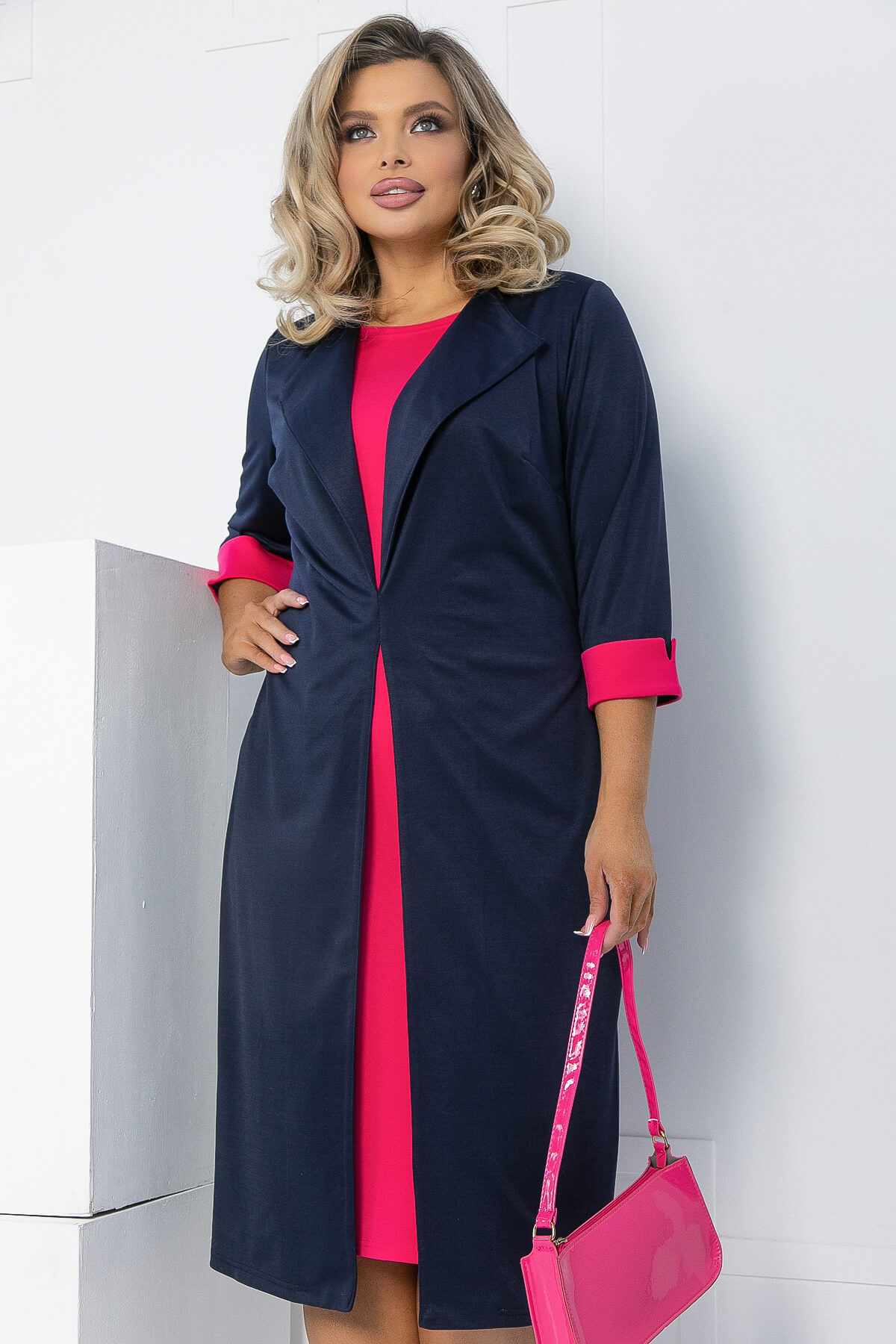 Платье На шпильке (темно-синее) П12676-4