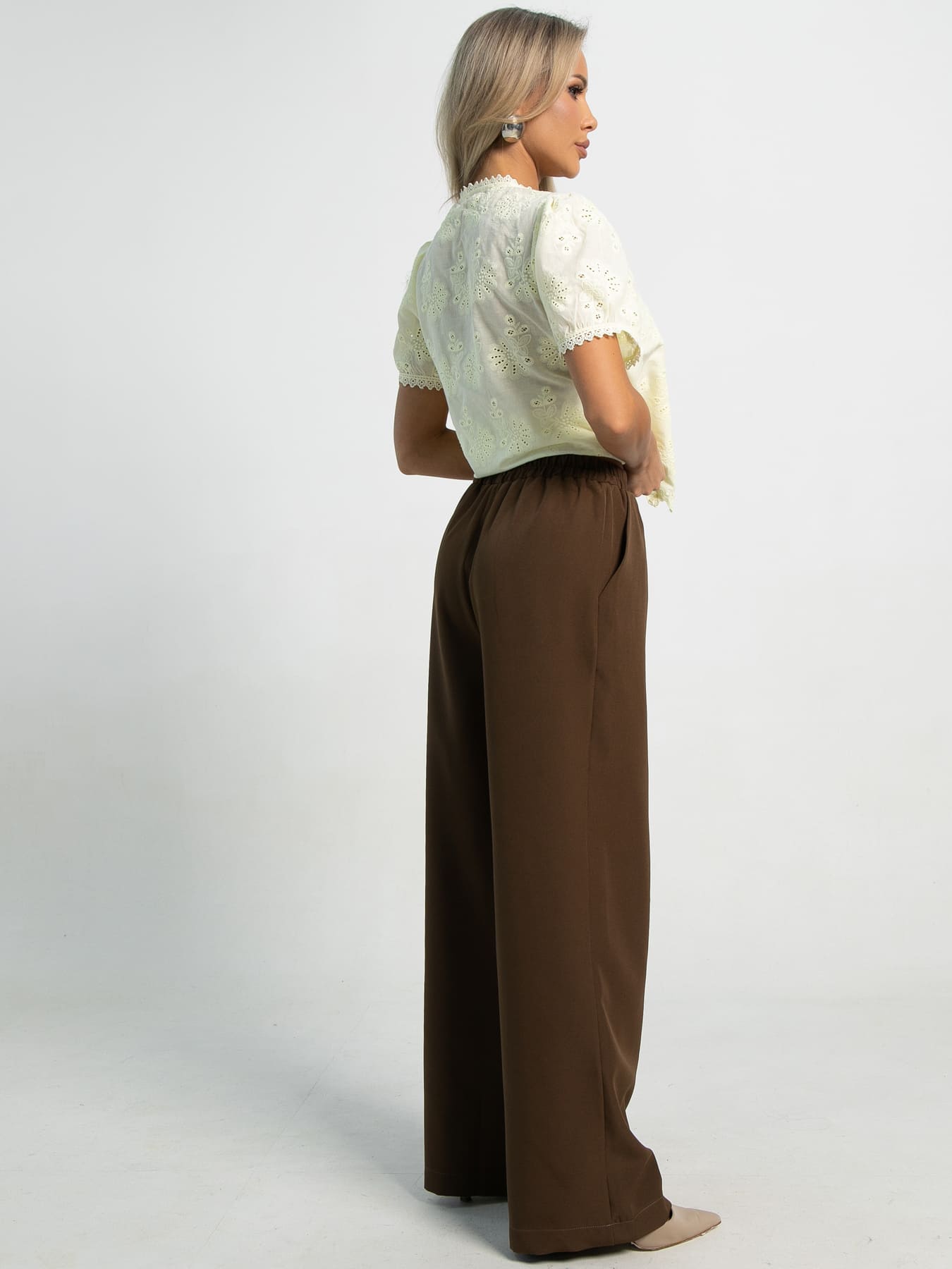 Брюки на резинке Бинори (коричневые) Б15595-30М