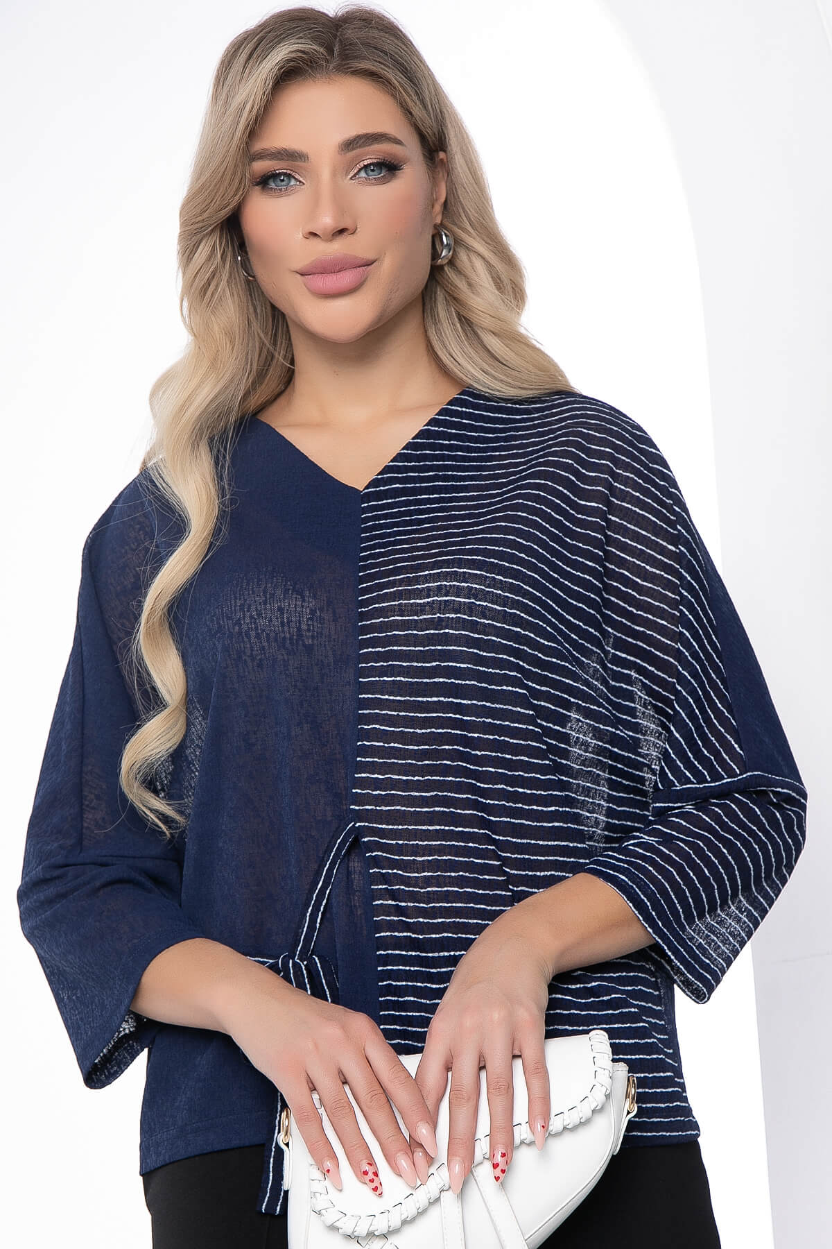 Блуза "Стильный замысел" (синяя) Б9087