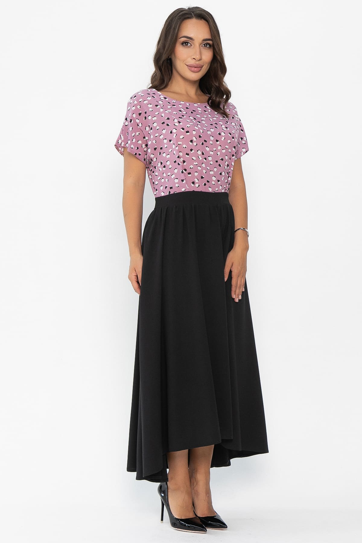 Платье Бруния (черно-розовое) П13997-16М