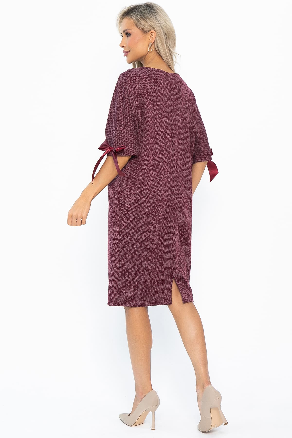 Платье трикотажное Кайла (бордовое) П14782-10М