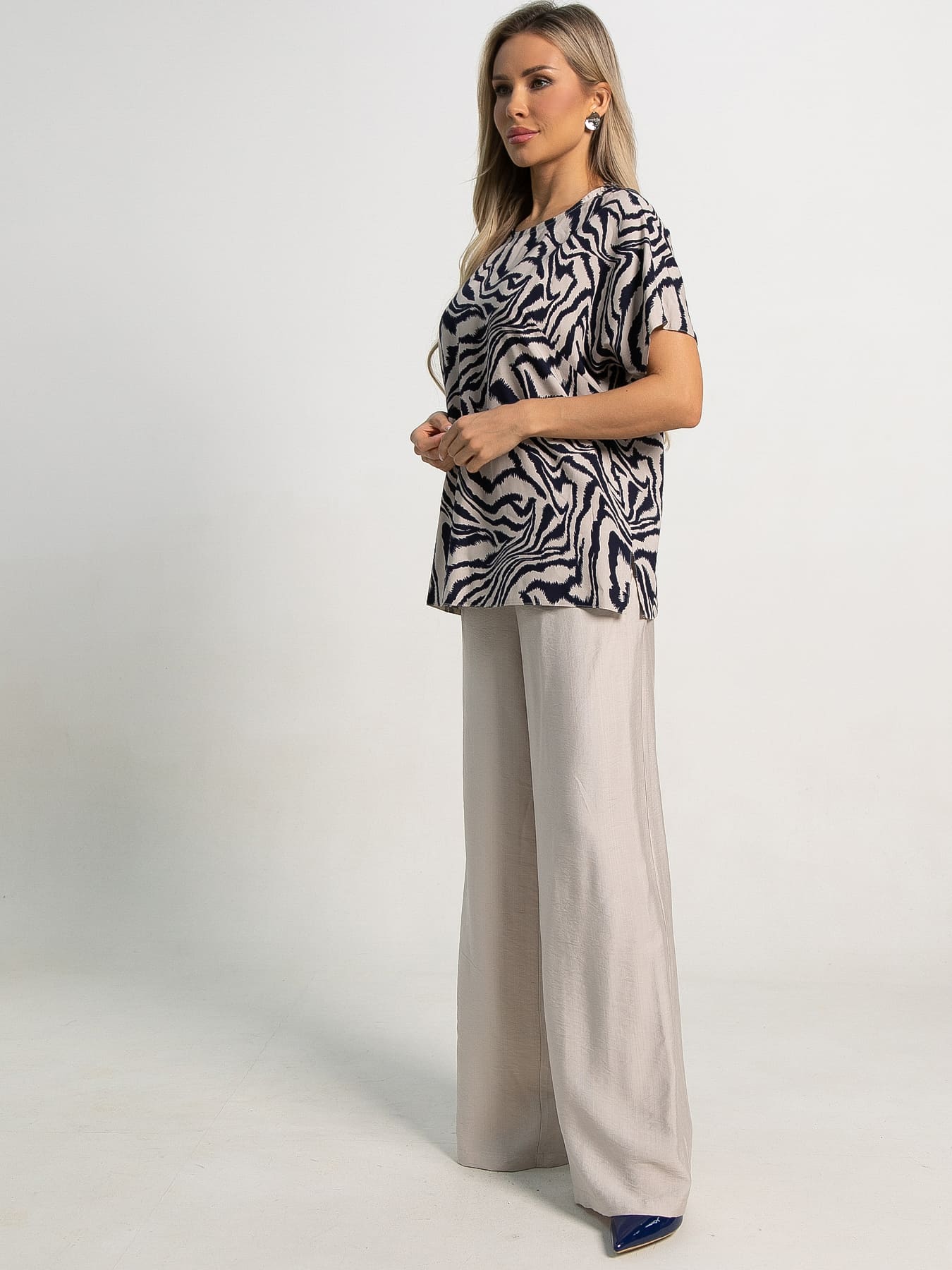 Костюм Яркие планы (бежево-синий) К15640-30М