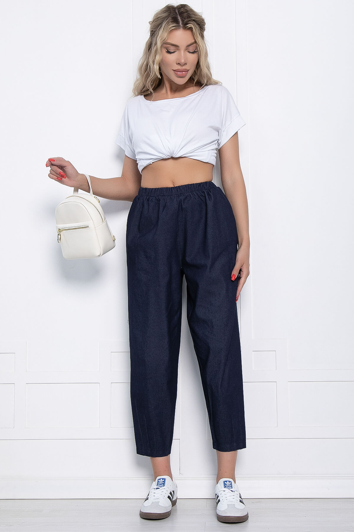 Брюки бохо широкие (джинс) Б11042