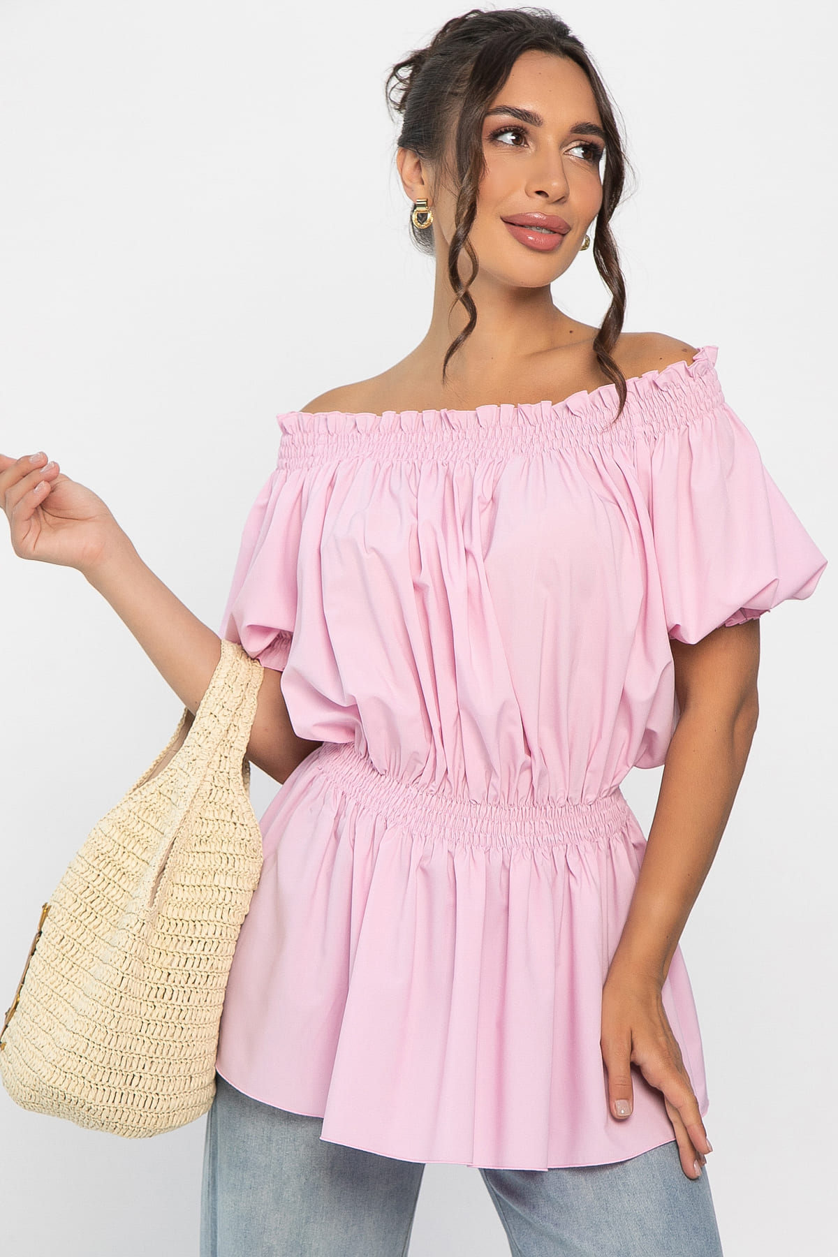 Блуза Летняя идиллия (зефирно-розовая) Б13912-47М