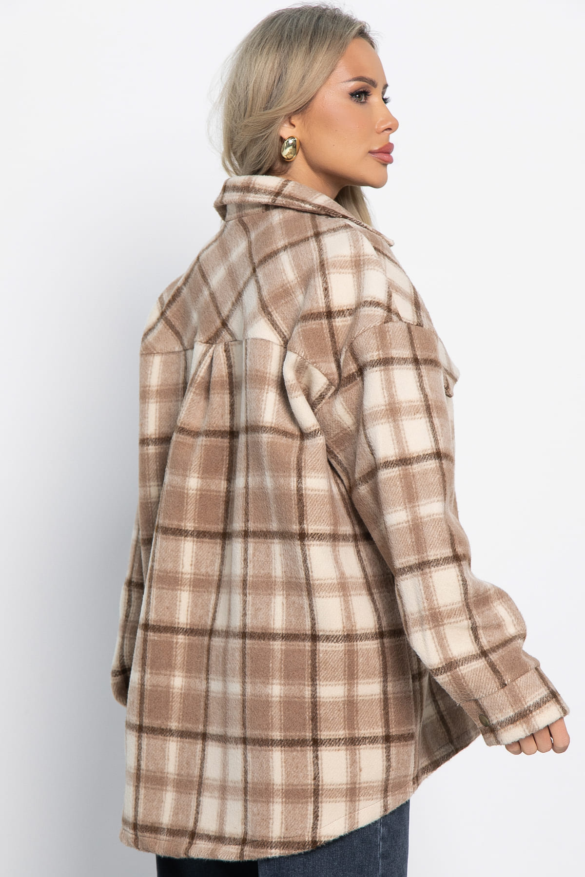 Пальто-рубашка Хармони (бежевая) Б15039-5М