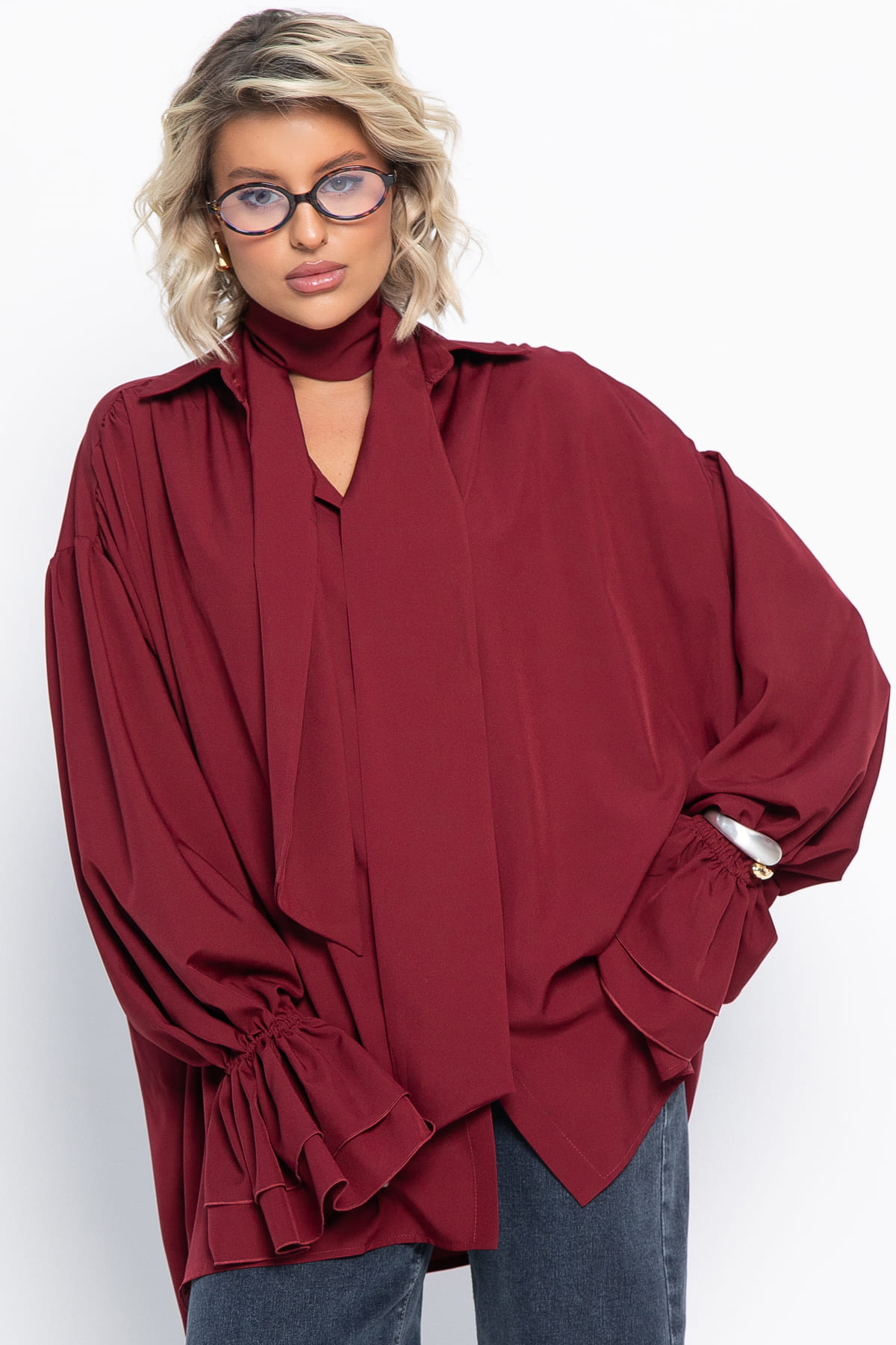 Блуза Присцилла (бордовая) Б14949-5М