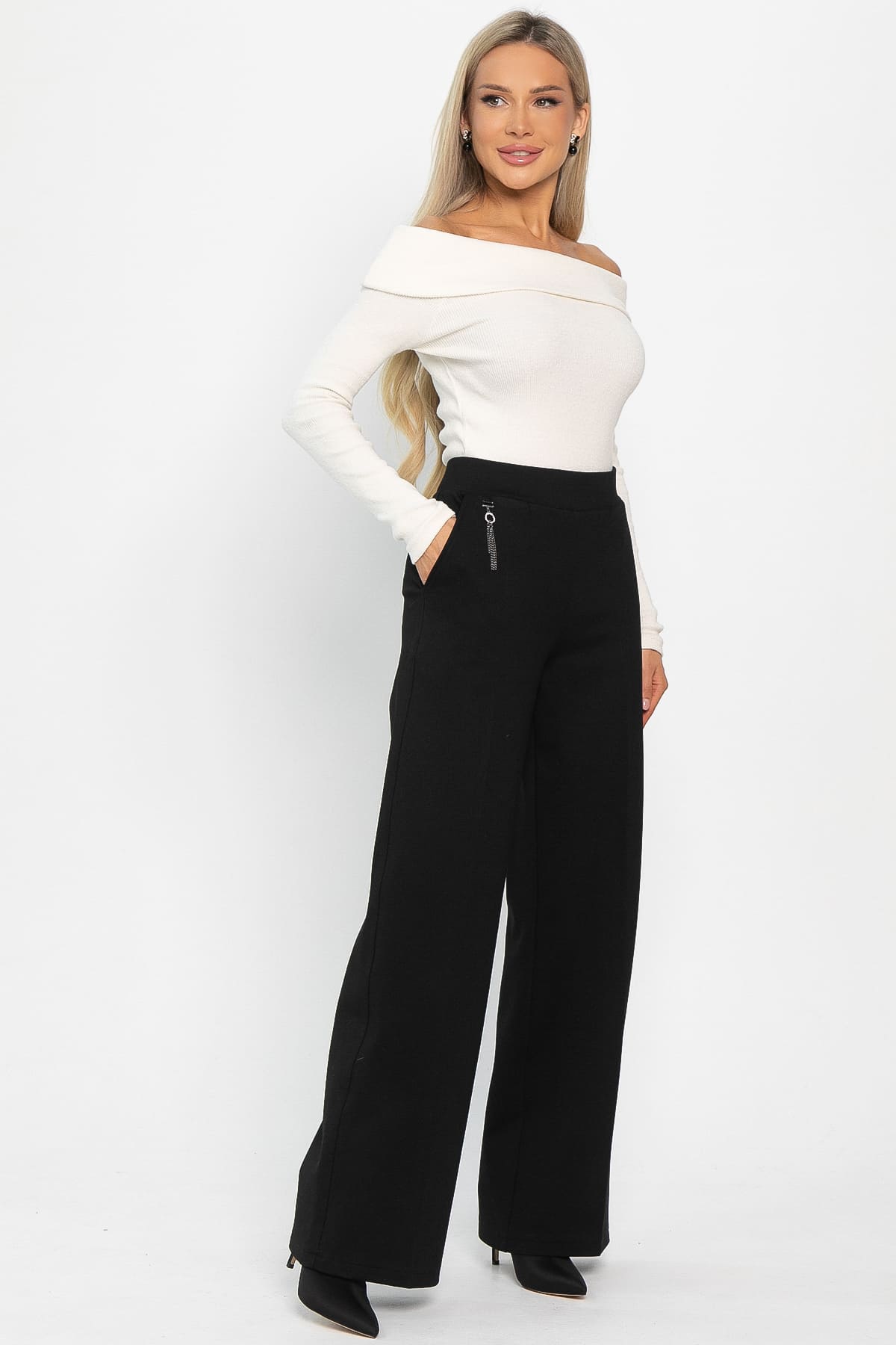 Брюки палаццо Адель (черные) Б14881-8М