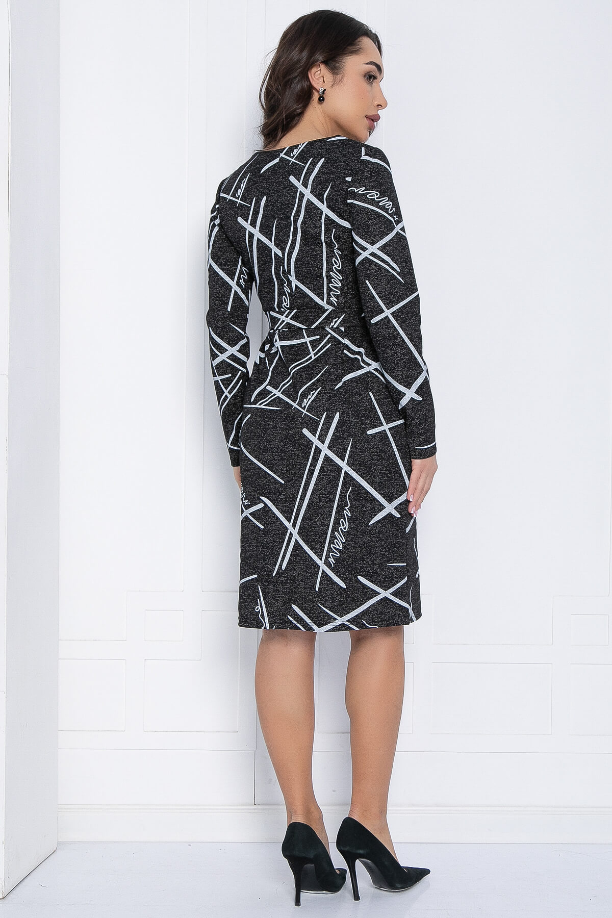 Платье Альмерия (черно-серое) П12499