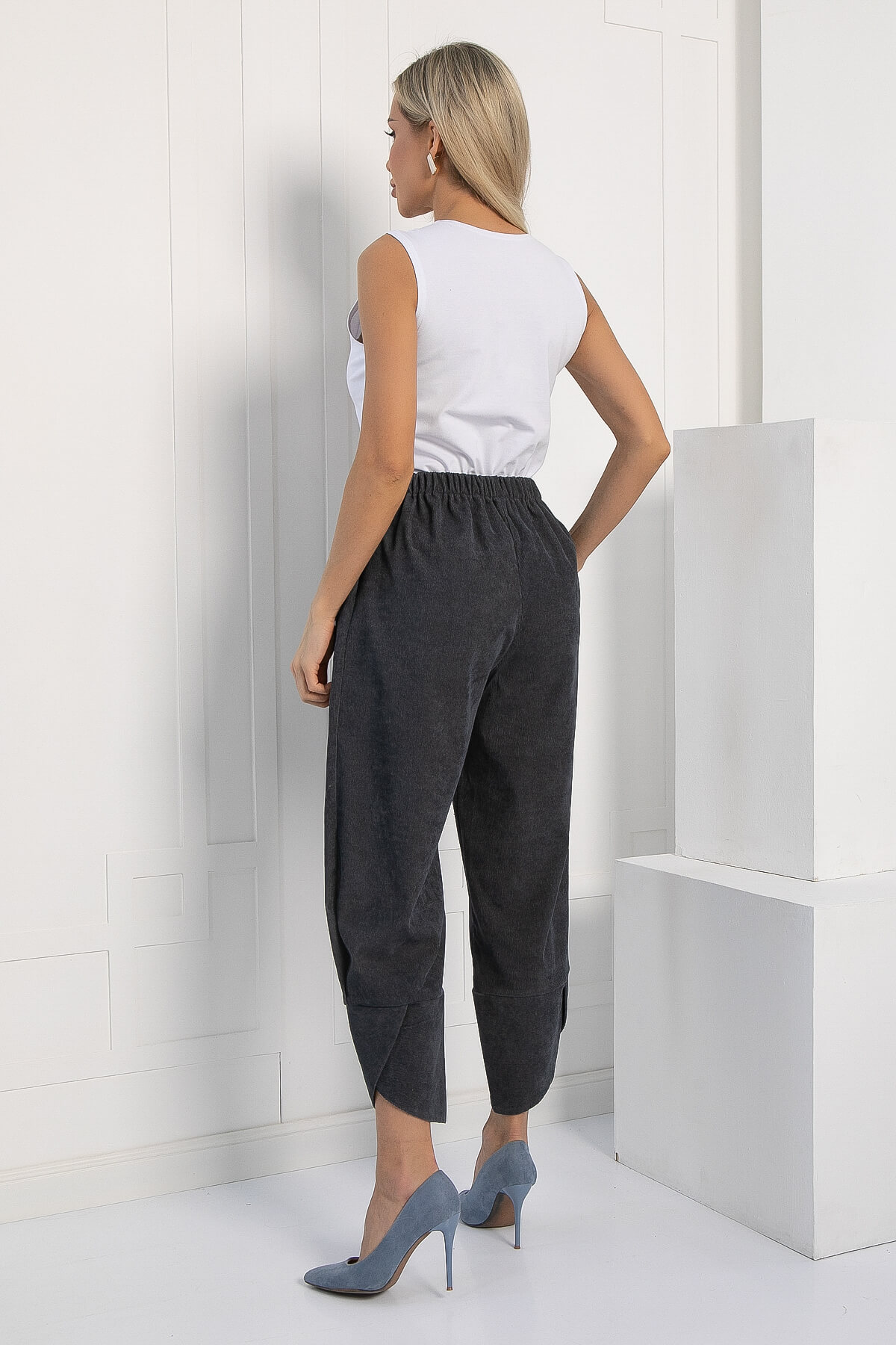 Брюки бохо (серые) Б12847-10М