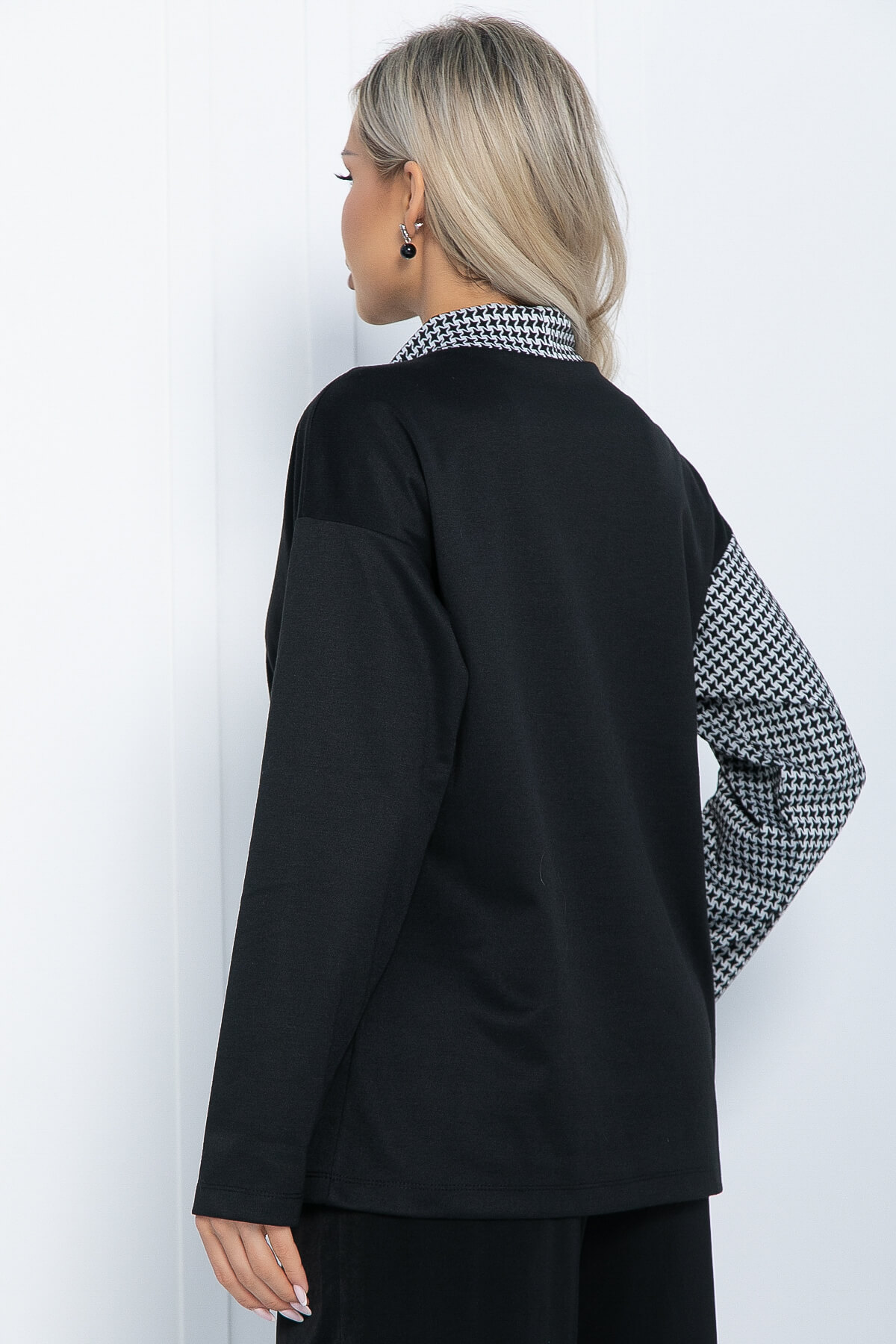 Блуза Элли (черно-белая) Б11305