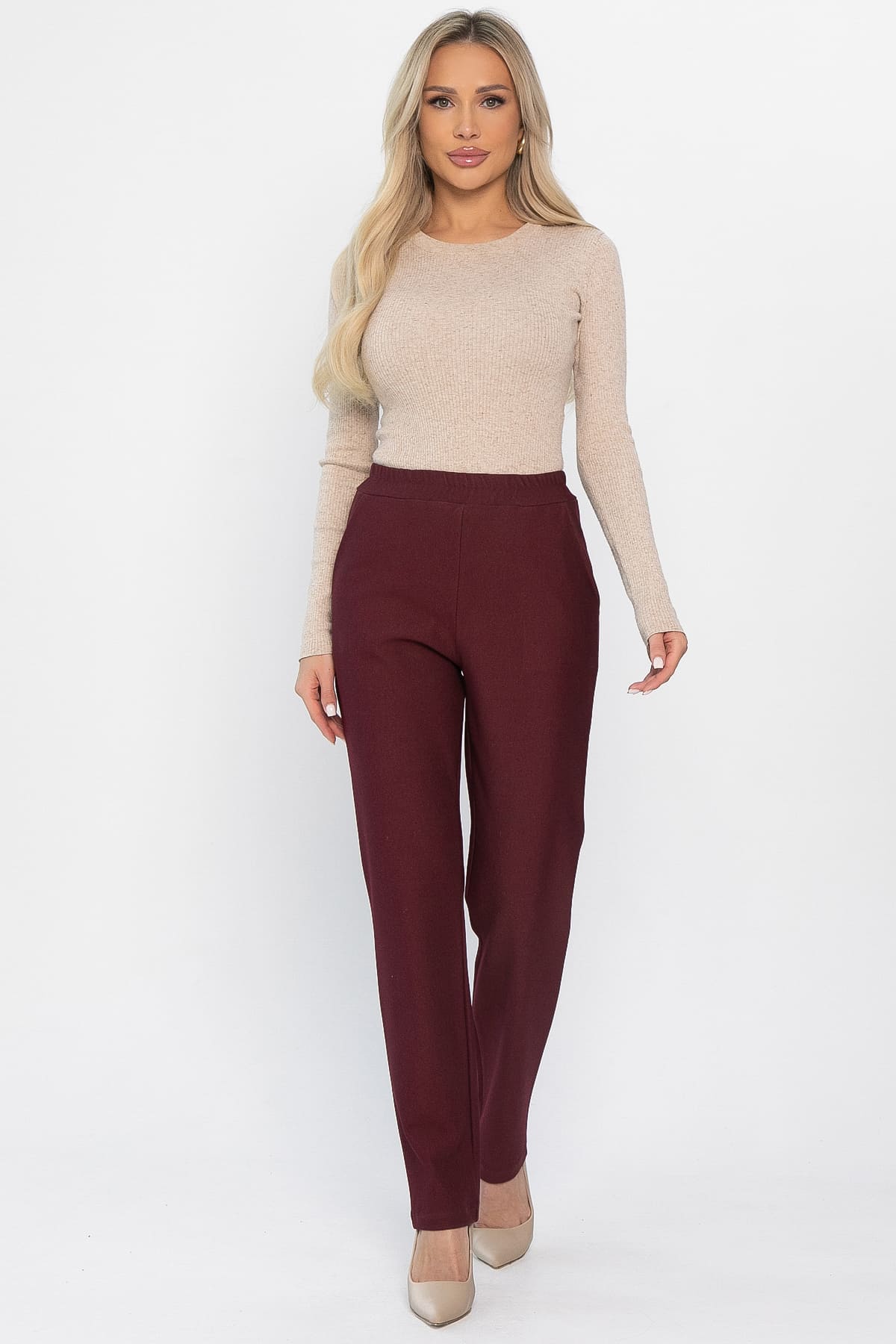 Брюки Беззаботное путешествие (бордовые) Б14388-16М