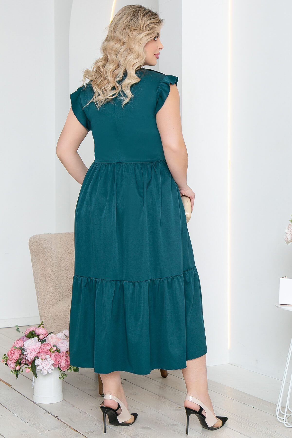 Платье "Айза" (изумруд) П5423