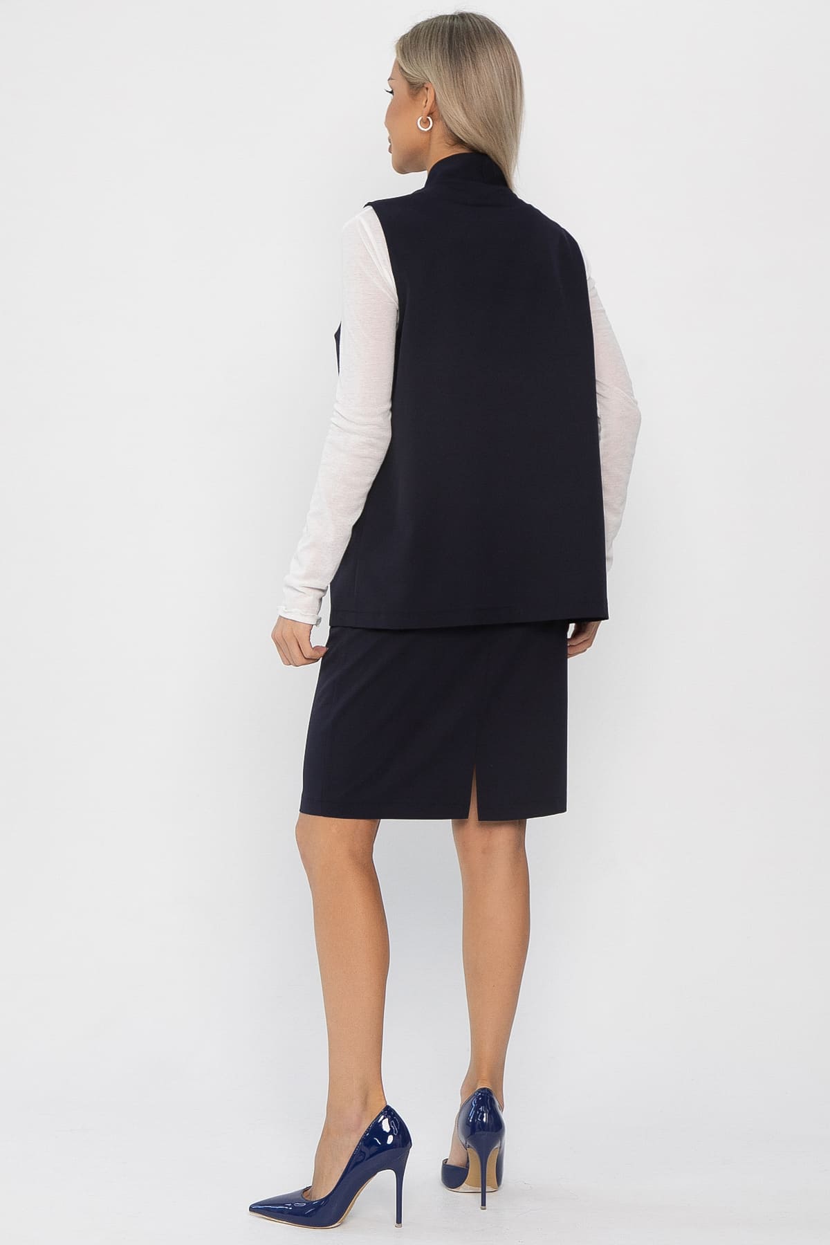 Костюм с юбкой Окси (темно-синий) К14337-8М