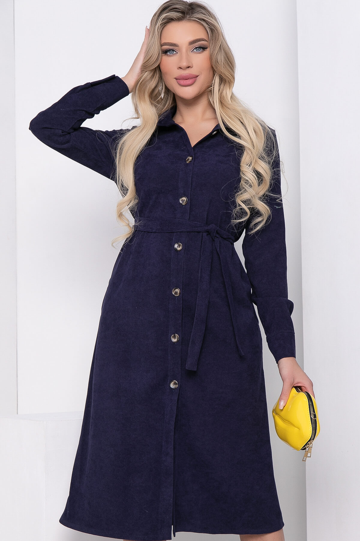 Платье рубашка "Джоанна" (синее) П8527