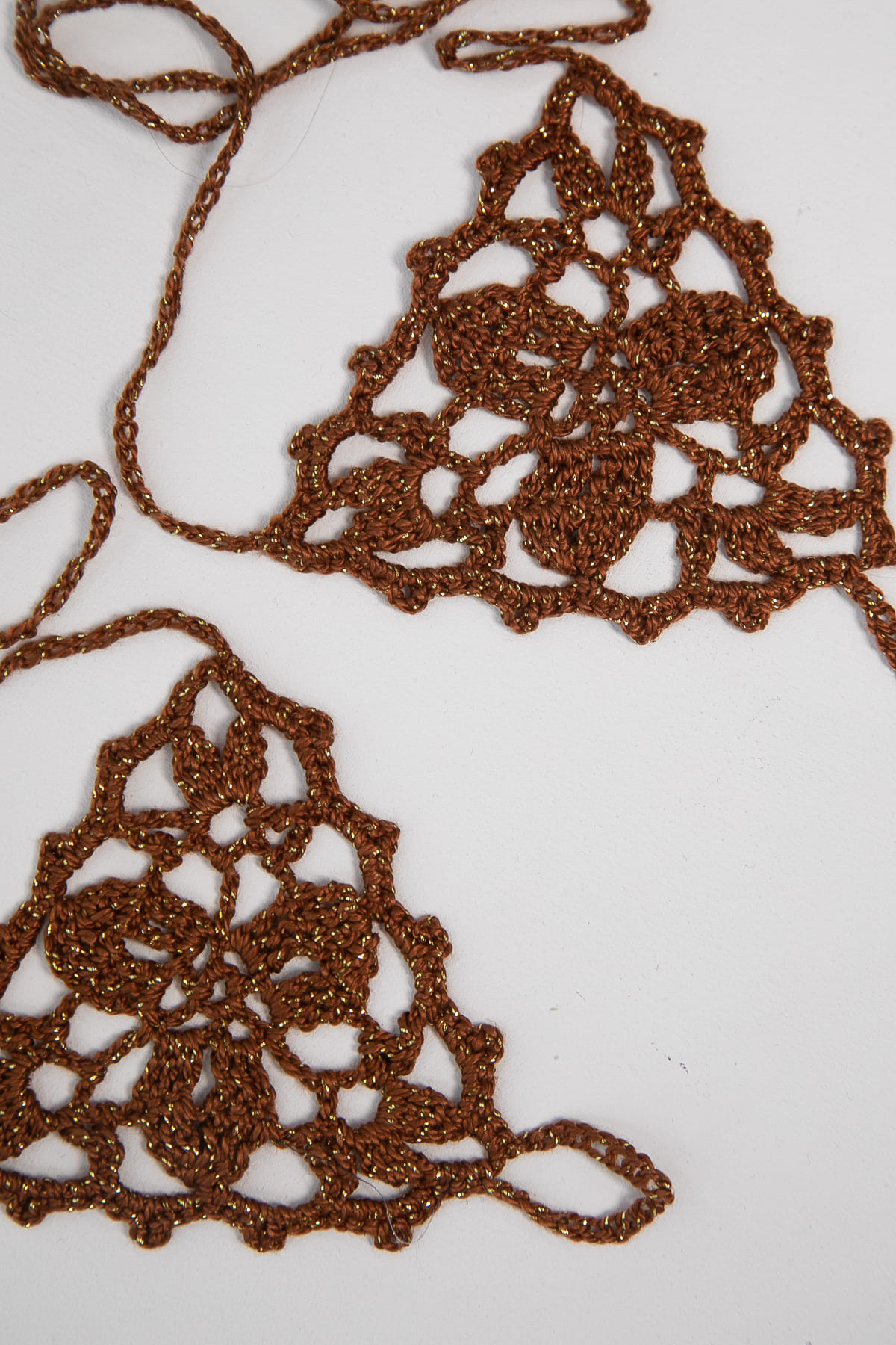 Барефуты Вязанные украшения на ноги (терракот) БФ03