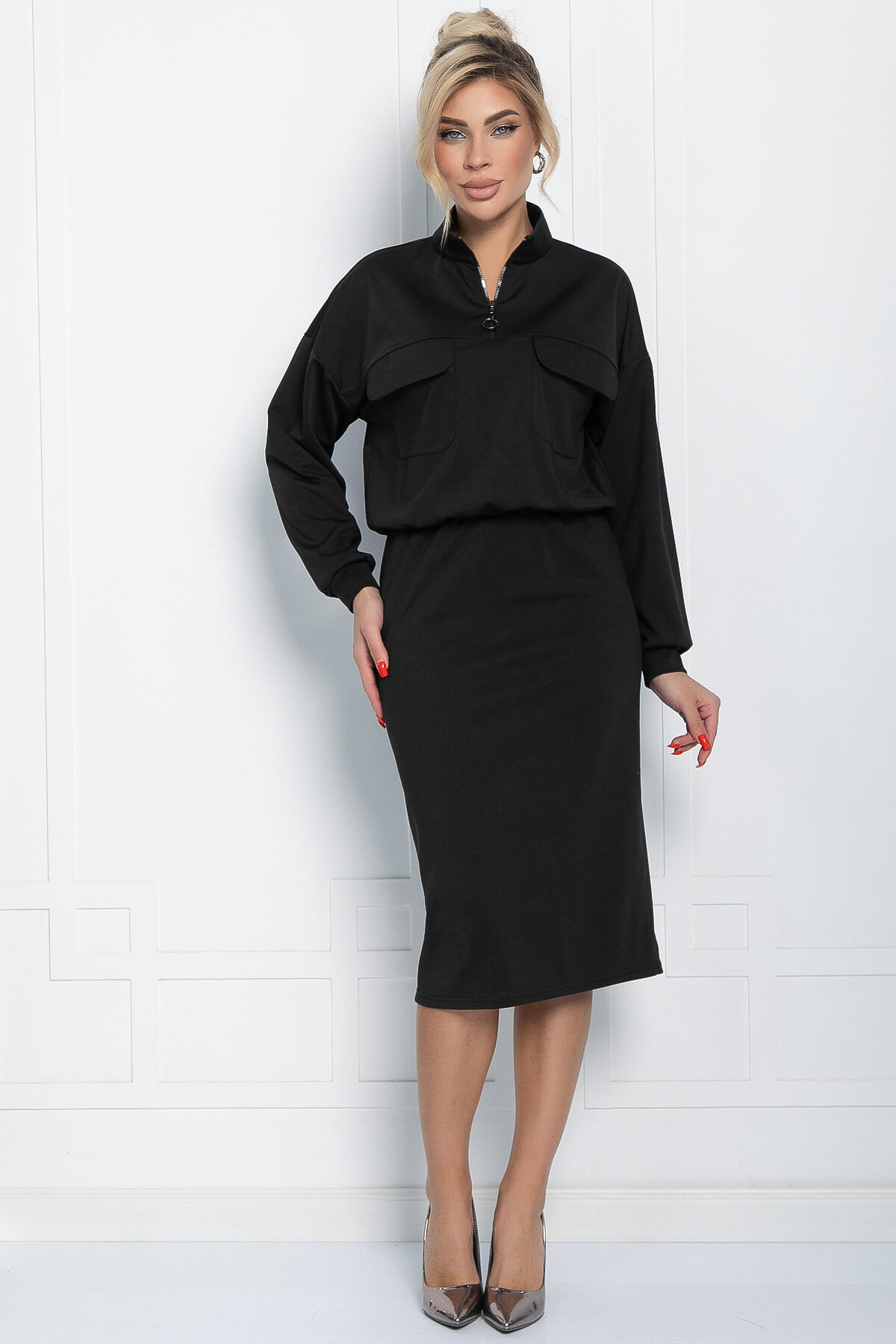 Платье Сибирский ритм (черное) П11621