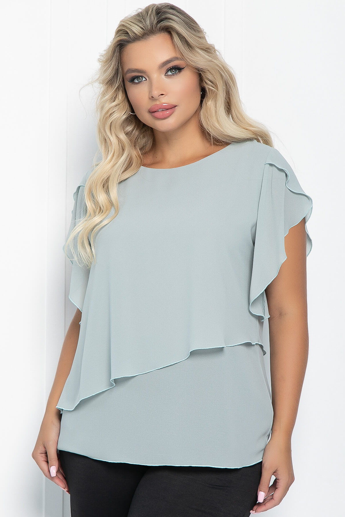 Блуза Магнолия (серо-голубая) Б11052