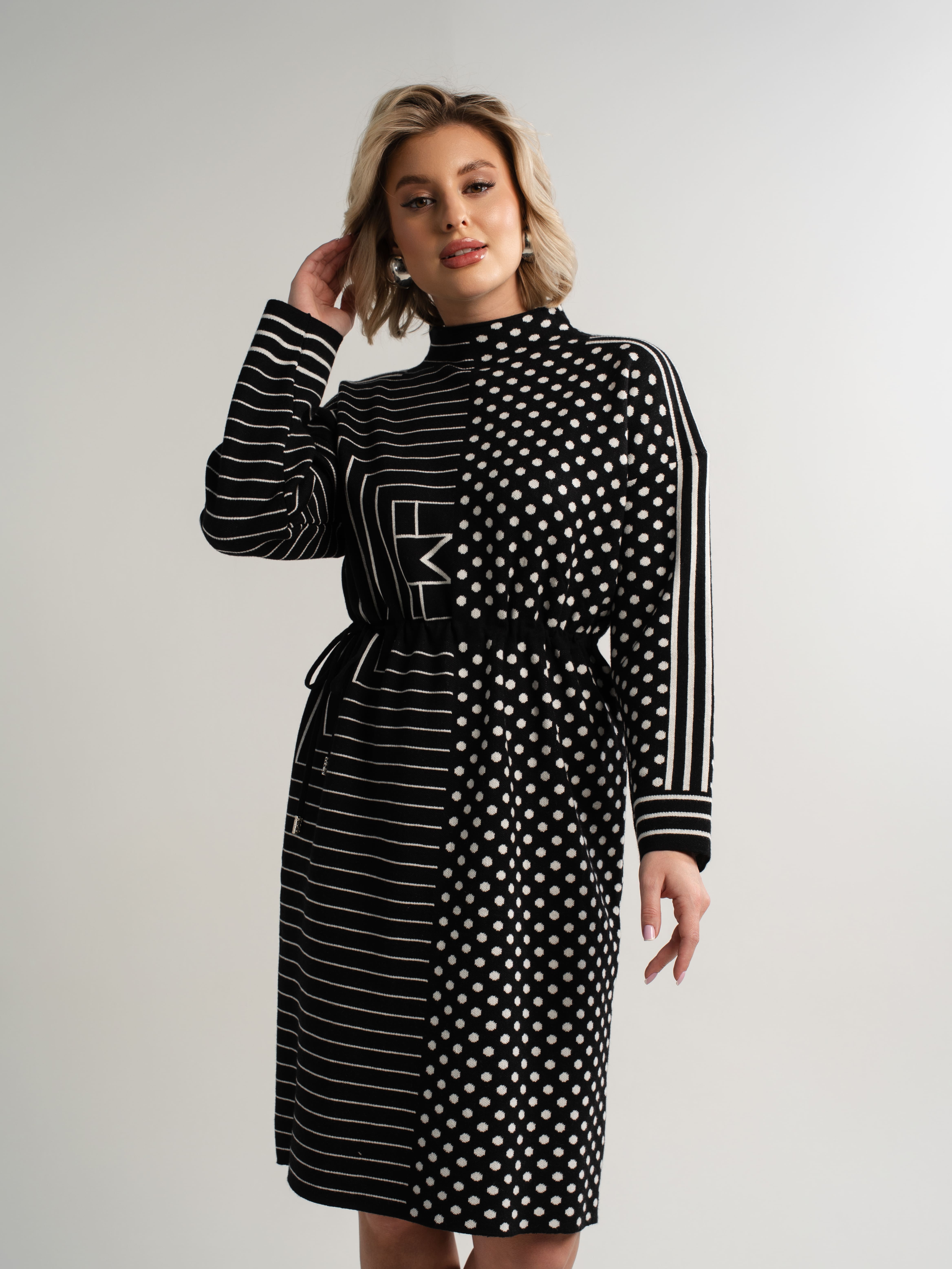 Платье Латута (черно-белое) П15105-18М