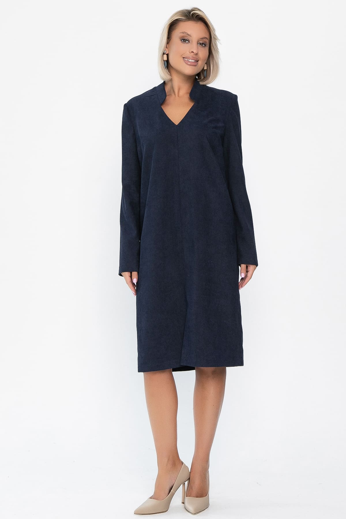 Платье Классическая грация (синее) П13664-19М