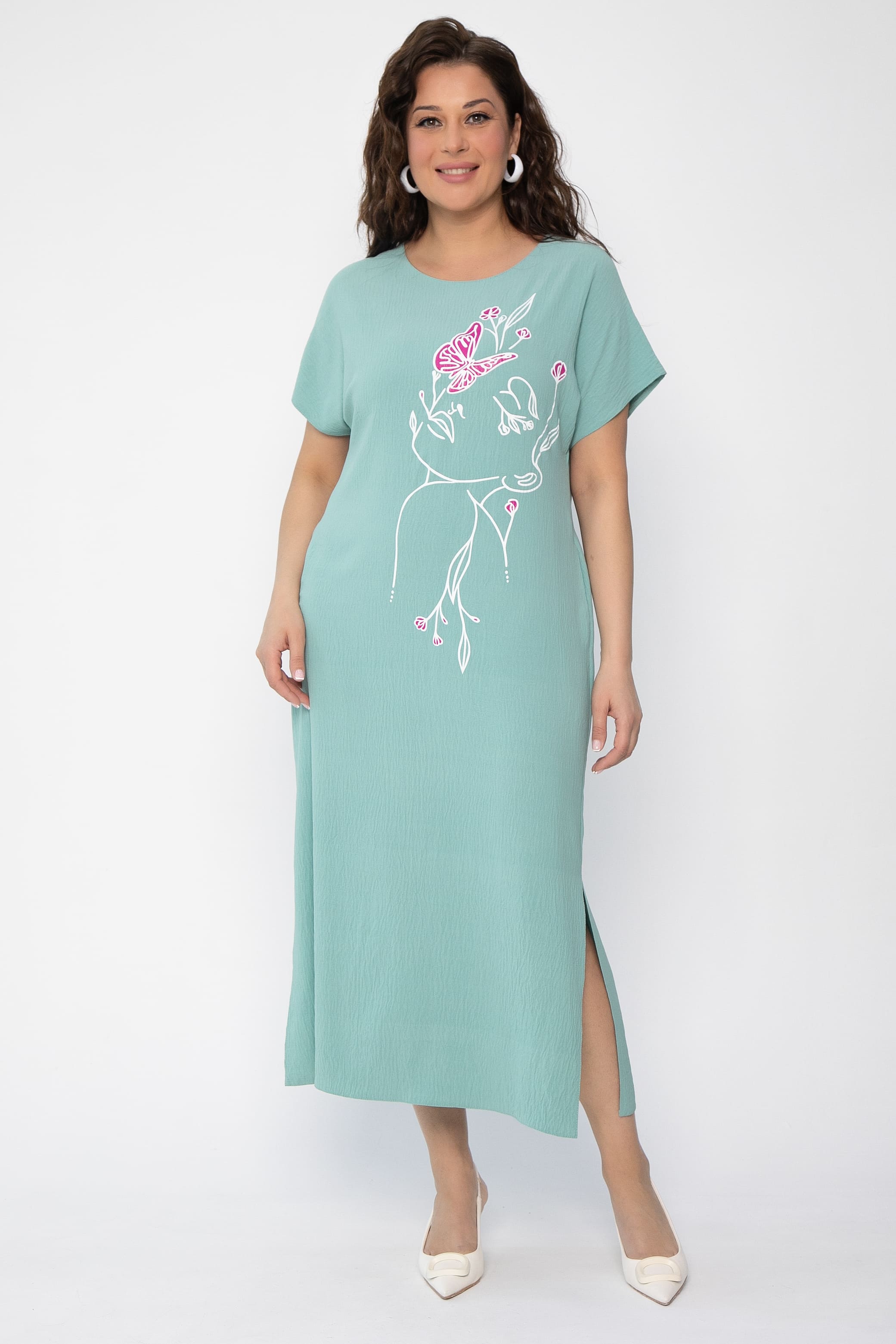 Платье Загадка (олива) П13706-8М