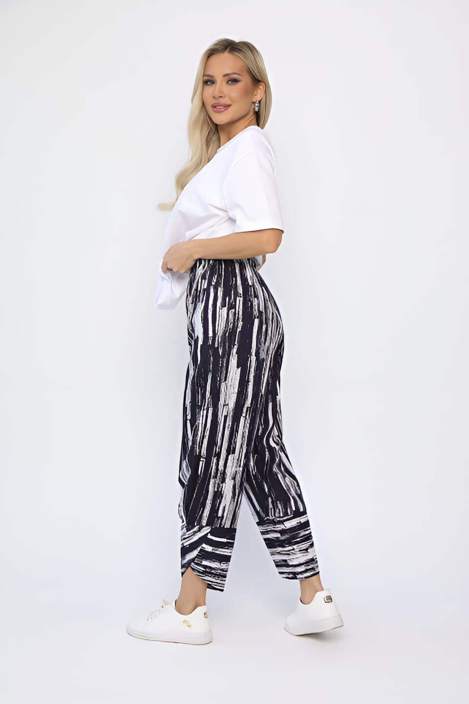 Брюки бохо (синие/полоска) Б13703-10М