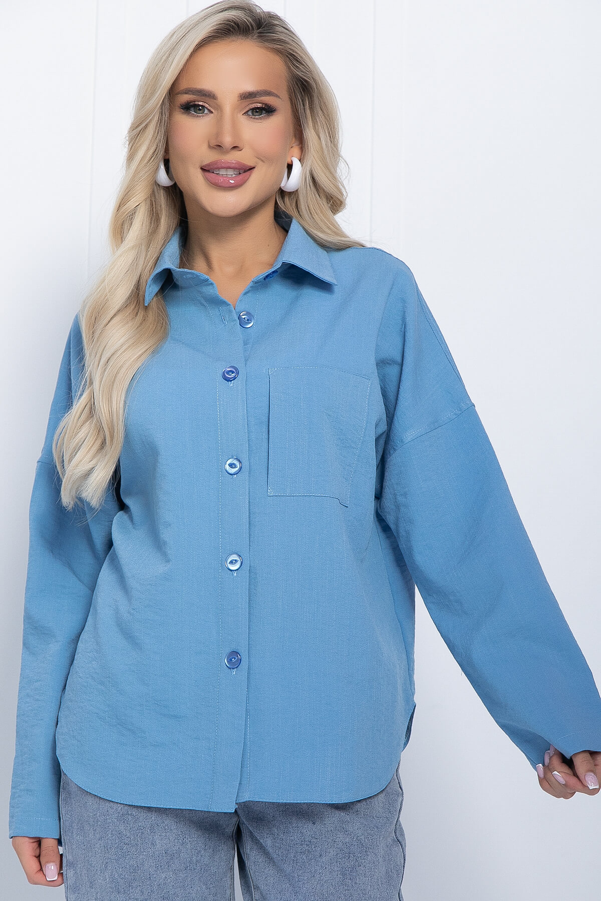 Рубашка Оксфорд (голубая) Б11253