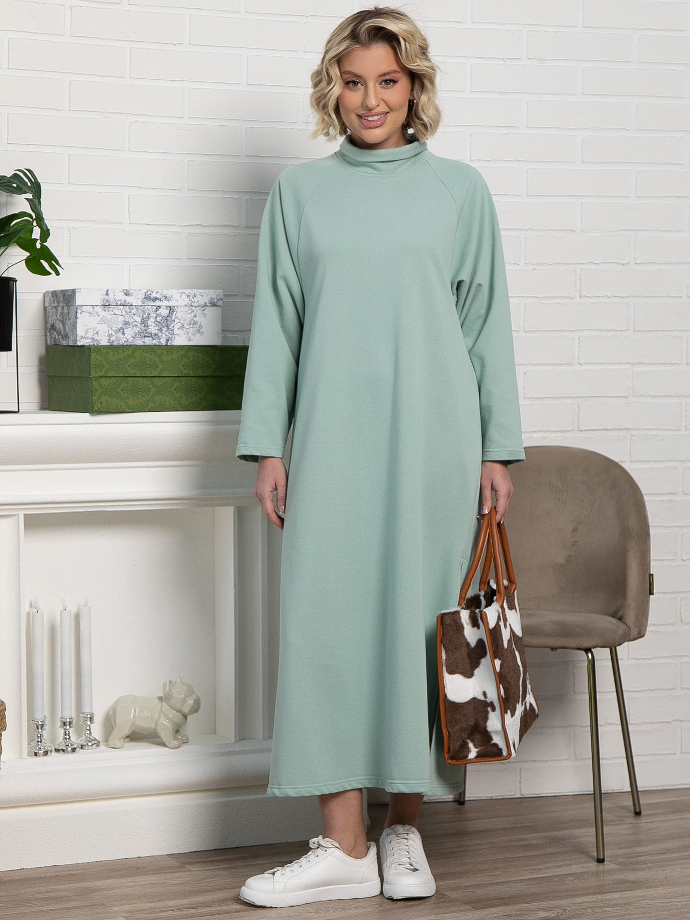 Платье Чувство комфорта (оливковое) П15199-14М