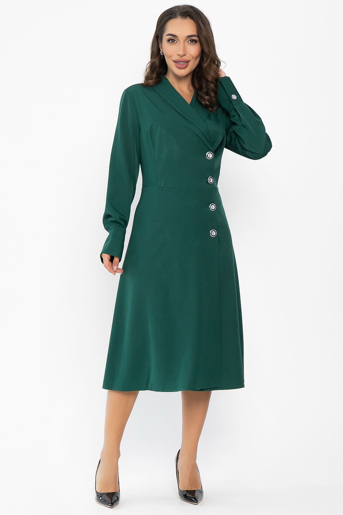 Платье Соломия (зеленое) П14215-5М