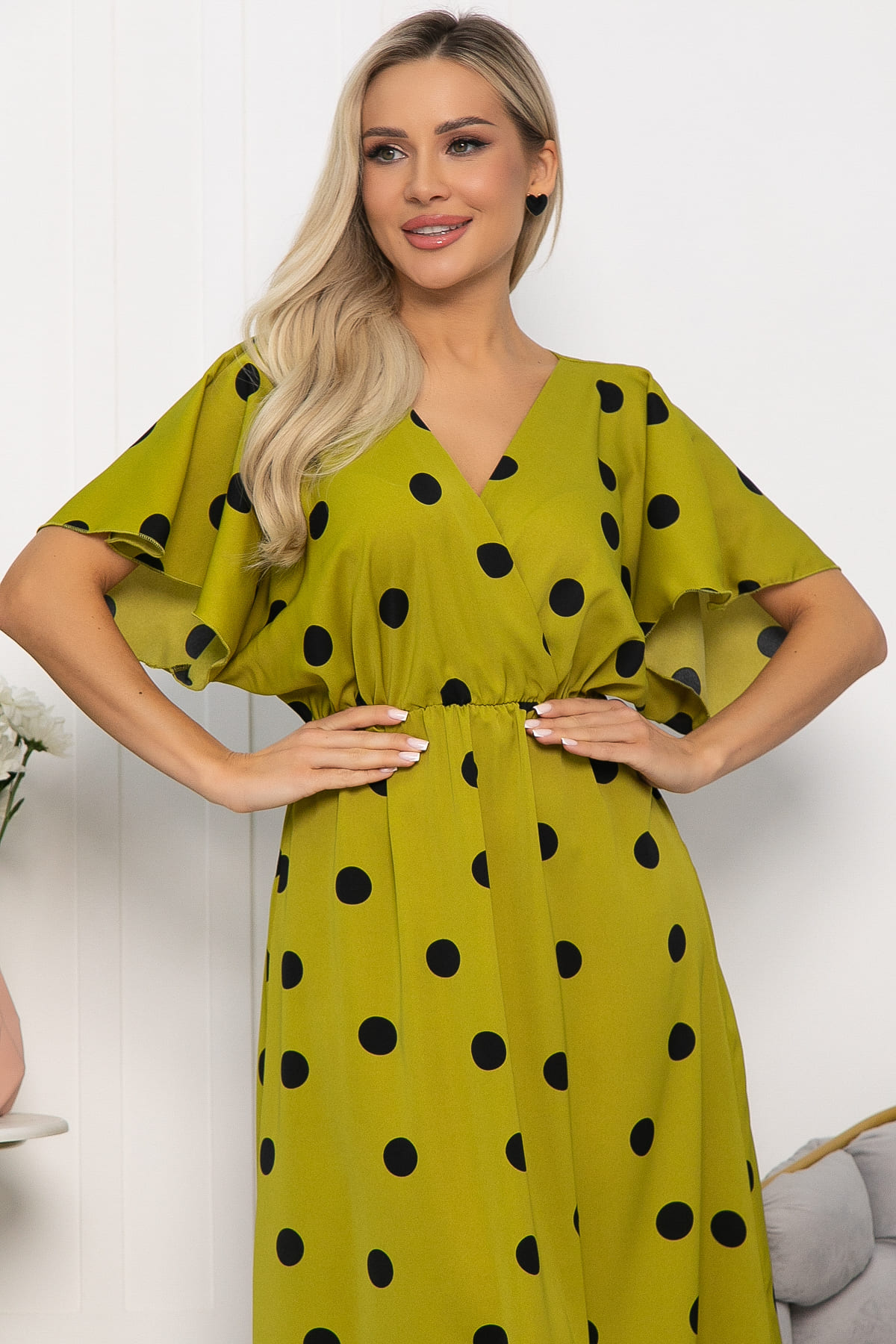 Платье Летнее настроение (лайм) П15468-7М