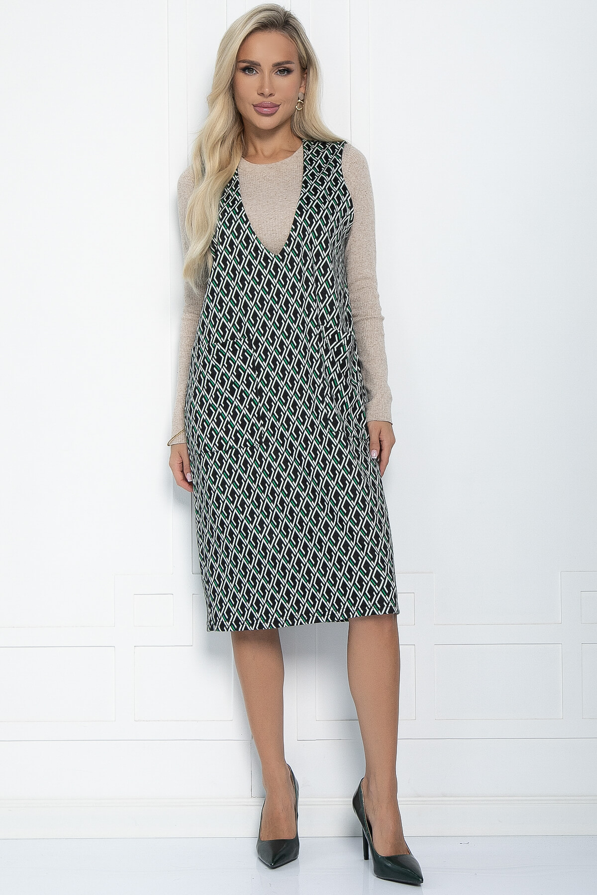 Сарафан Каролинн (темно-зеленое) П11214