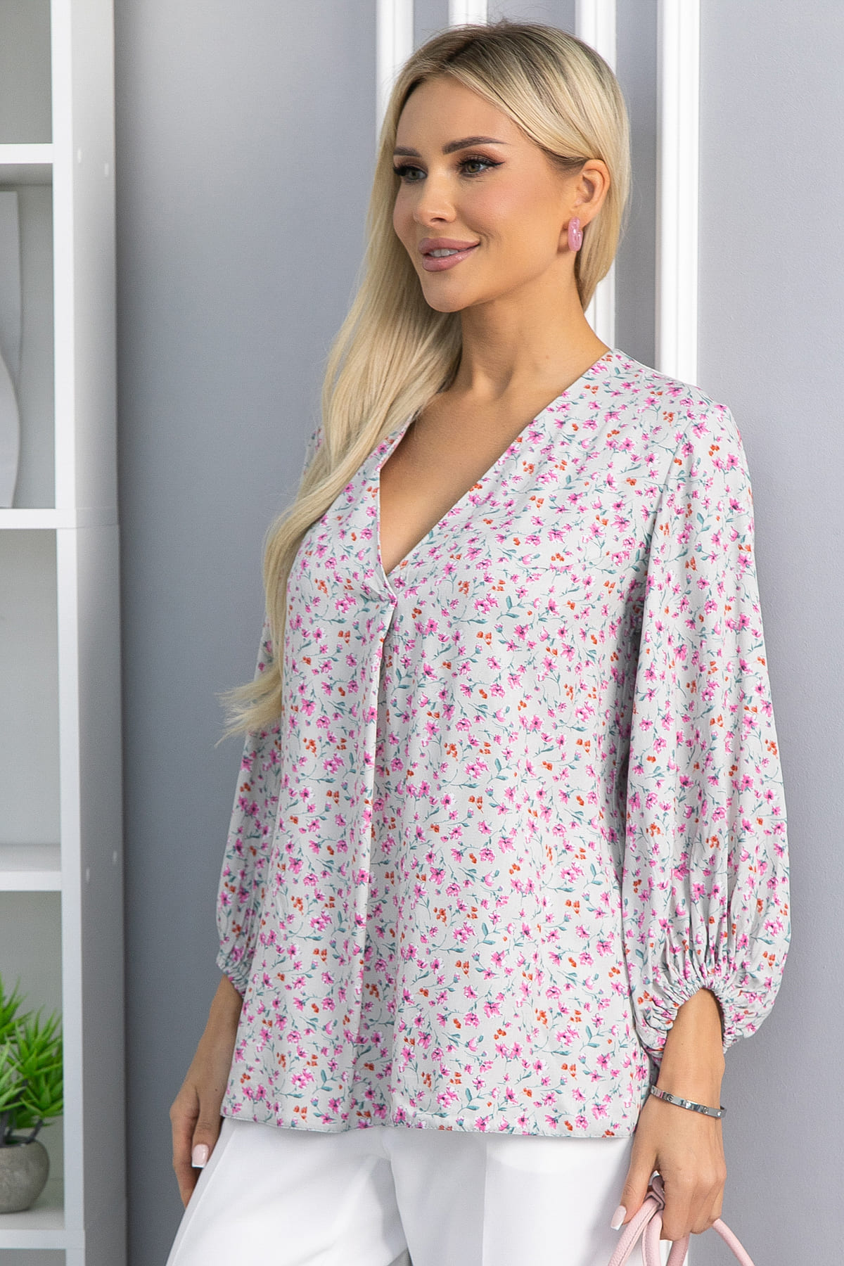 Блуза Пралине (серая) Б13842-6М