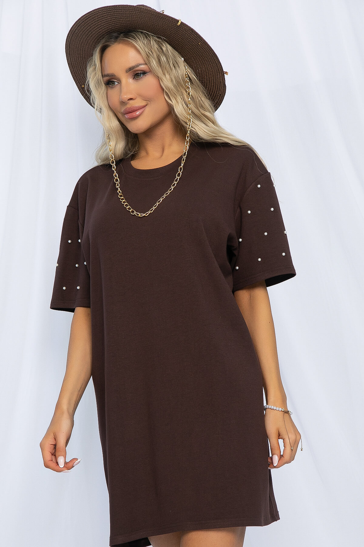 Платье Жемчужина коллекции (шоколад) П13314-1М