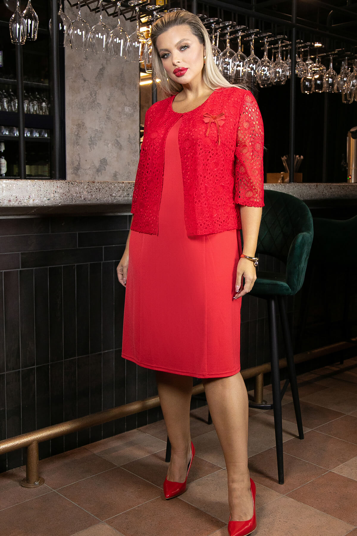 Платье Ирида (красное) П11609