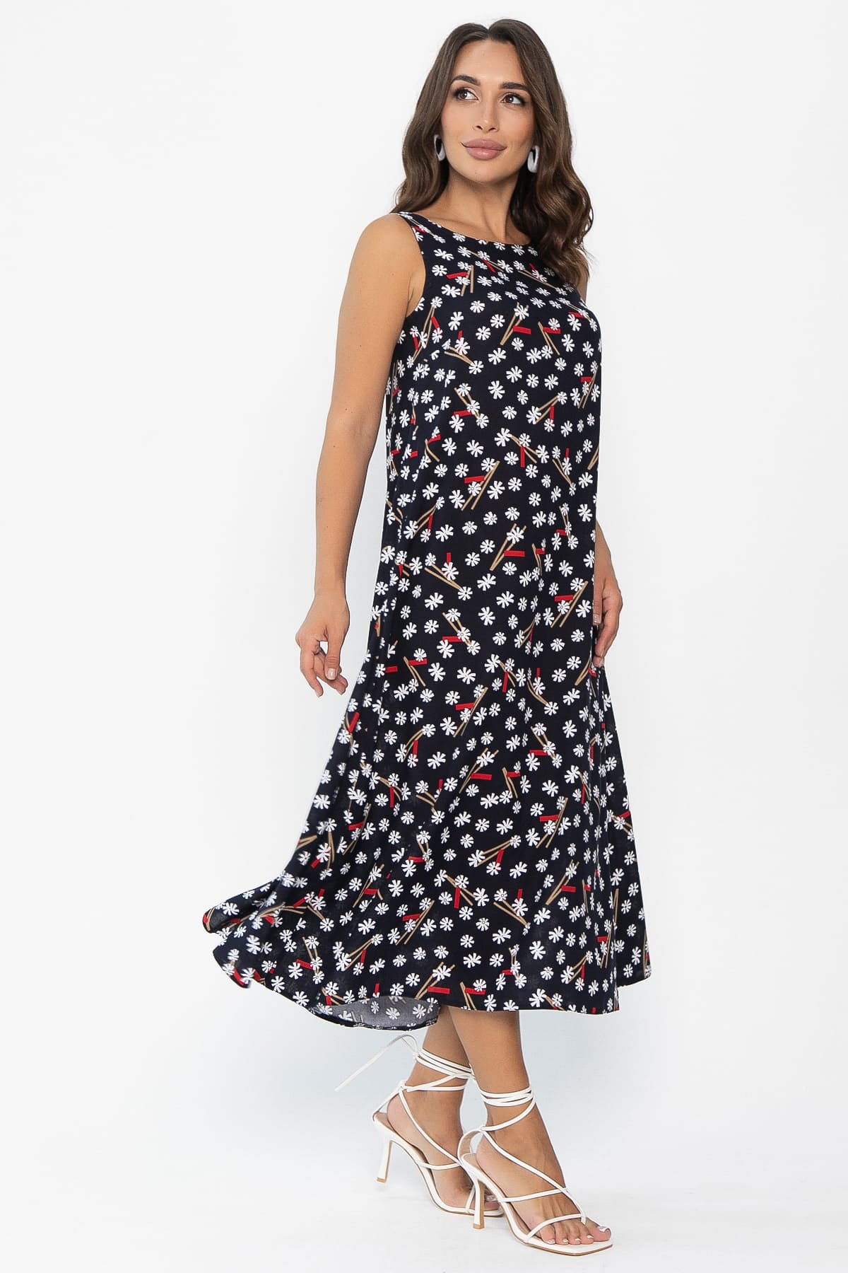 Сарафан Кампари (синий/цветы) П13995-10М