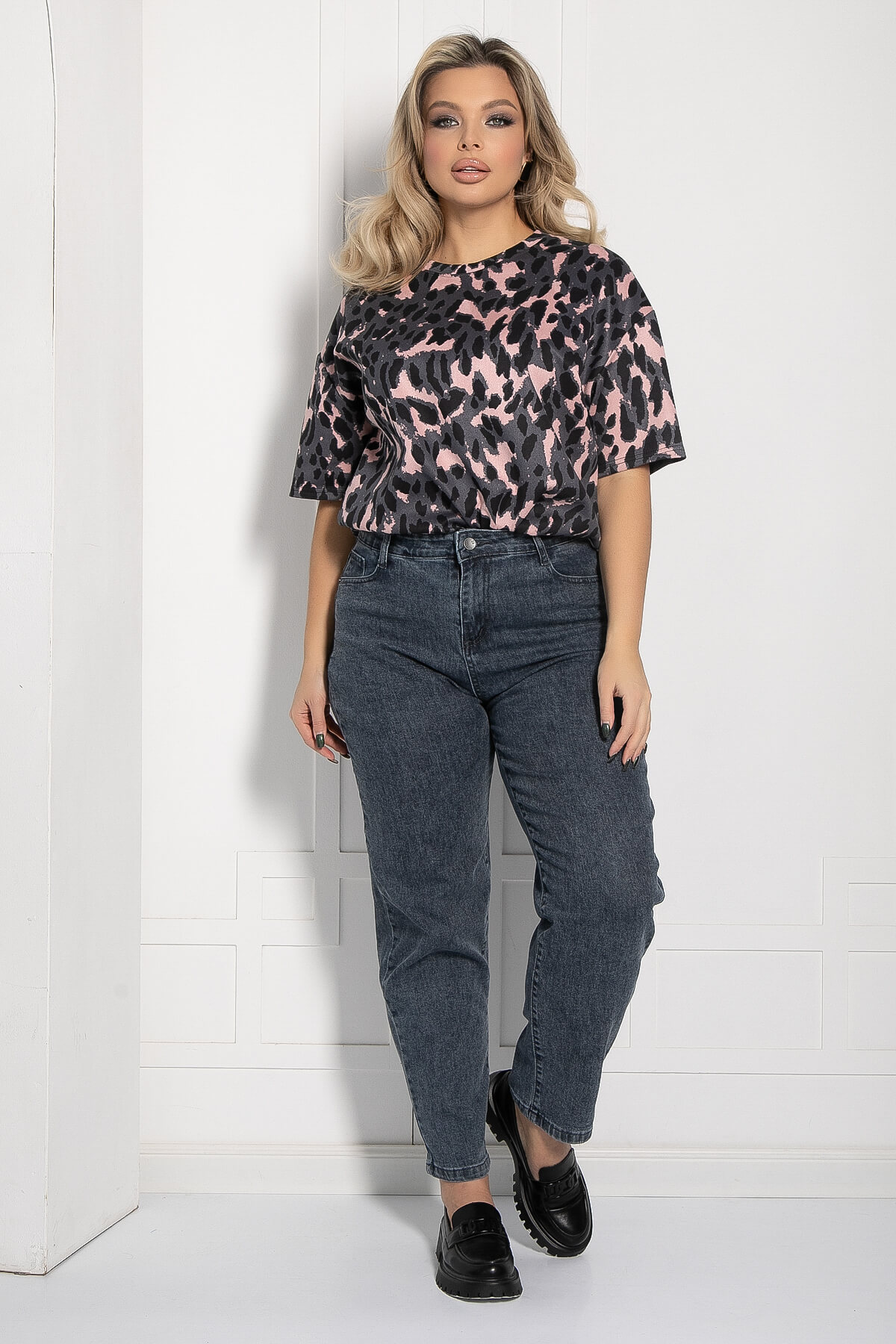 Джинсы Ты на высоте (мокрый асфальт) Б12709-4