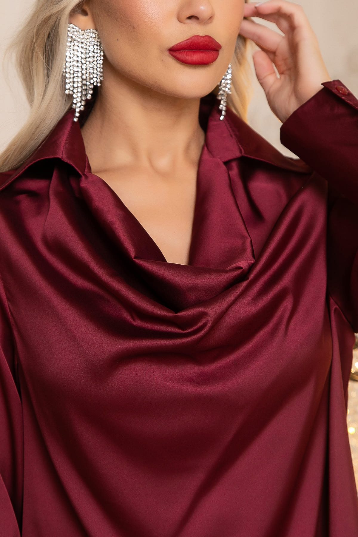 Блуза Шелковая сказка (рубин) Б14382-34М