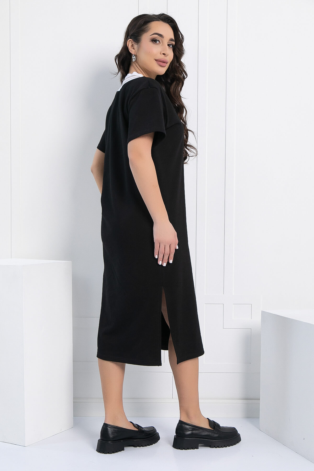 Платье Свобода движения (черное) П12999-7М