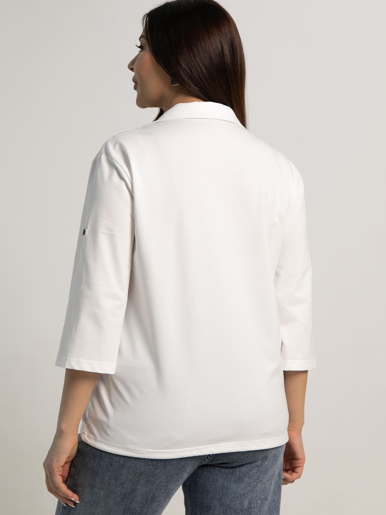 Блуза Оттенки нежности (белая/цветы) Б15712-18М