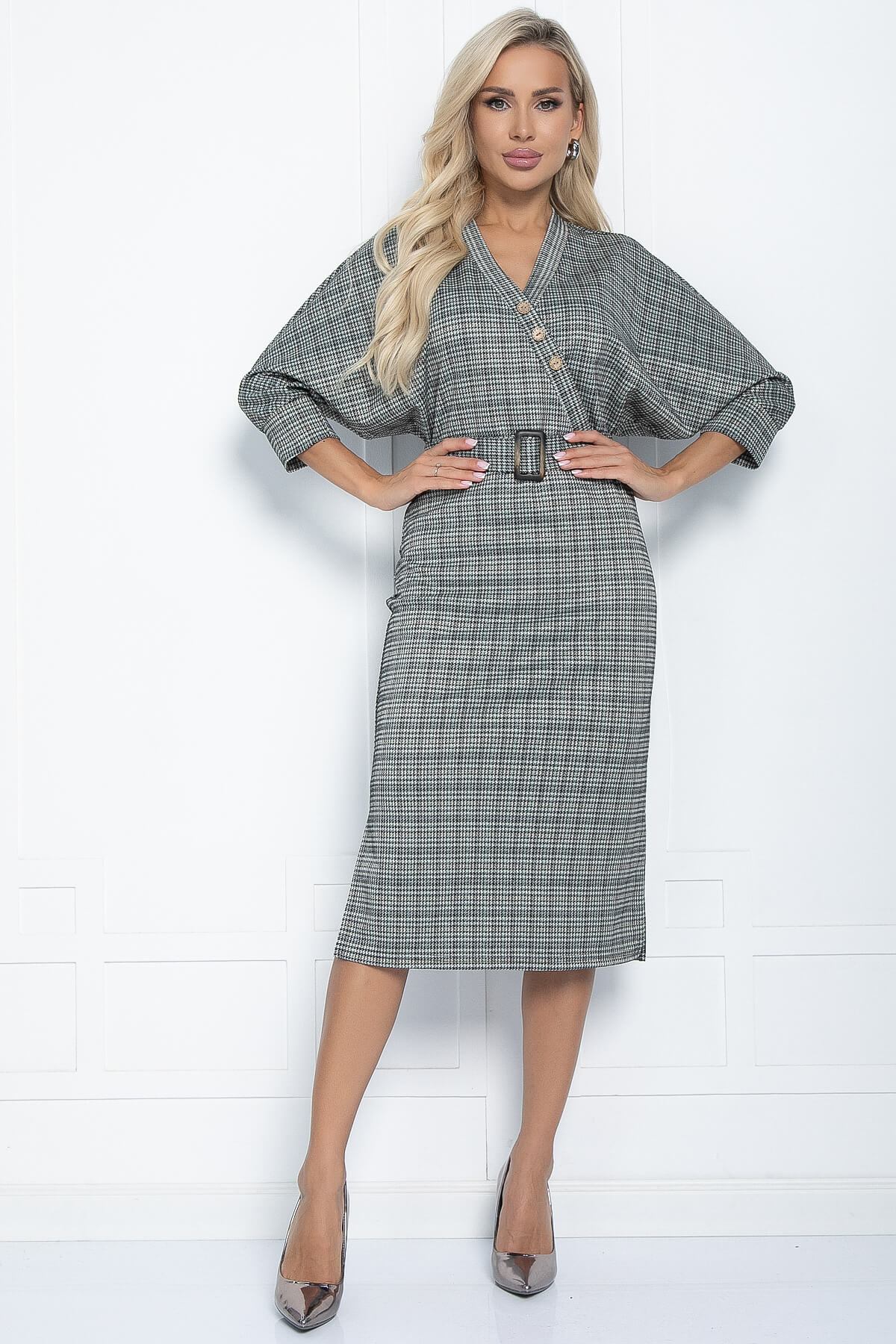 Платье Фокси (черно-бежевое) П11249