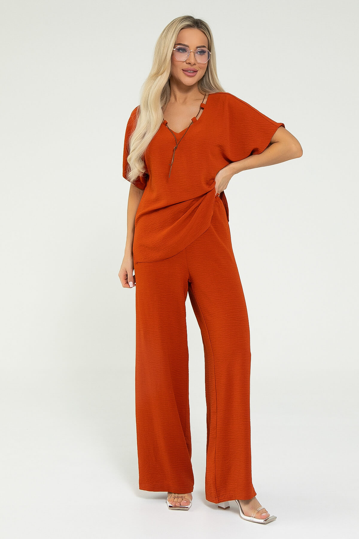 Костюм Свободный вечер НЬЮ (терракот) К12669-15