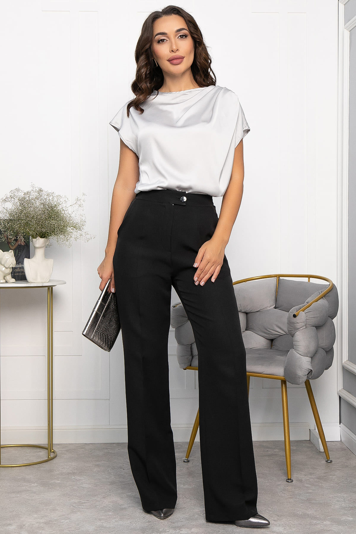 Блуза Маркиза (серая) Б14147-30М