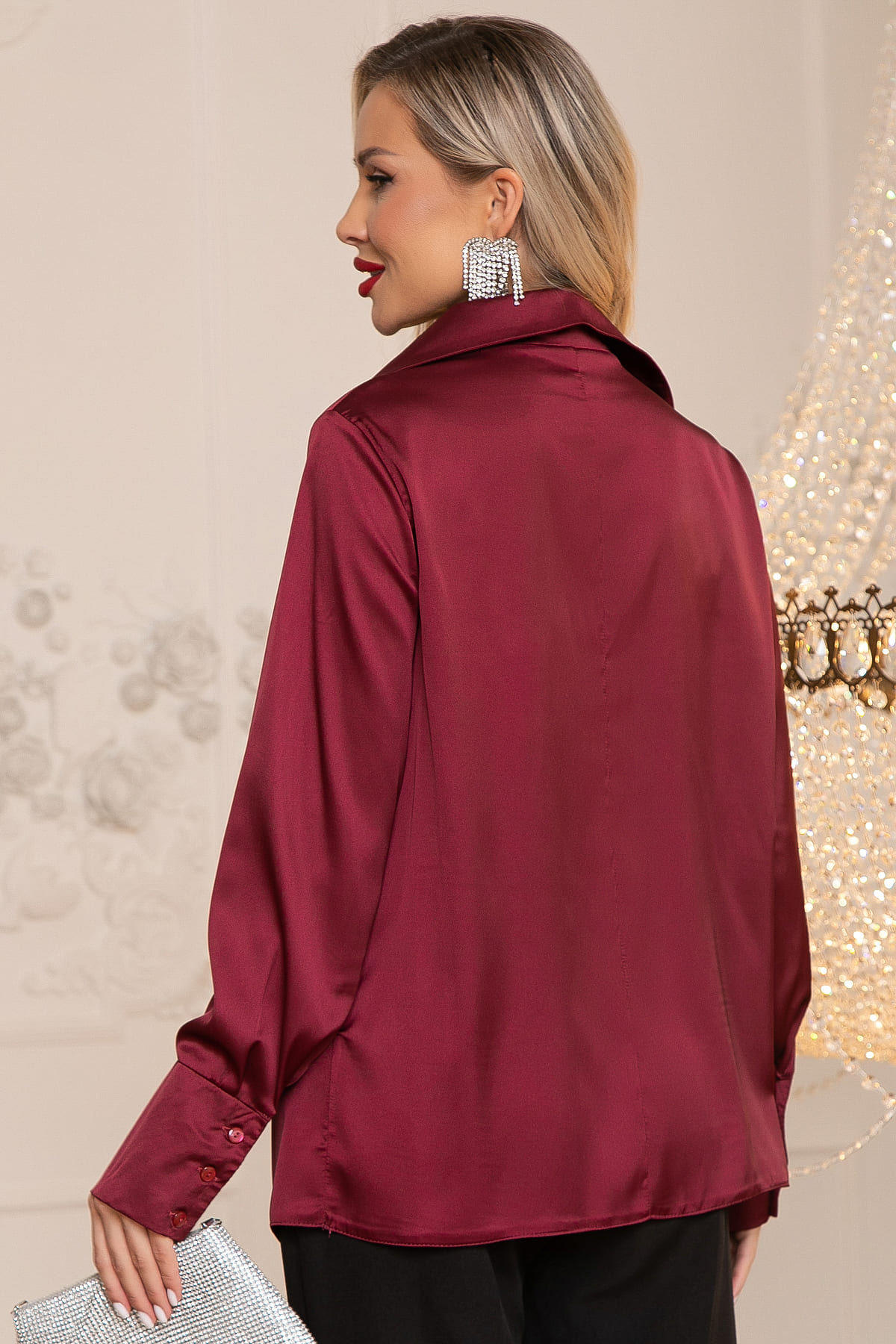 Блуза Шелковая сказка (рубин) Б14382-34М