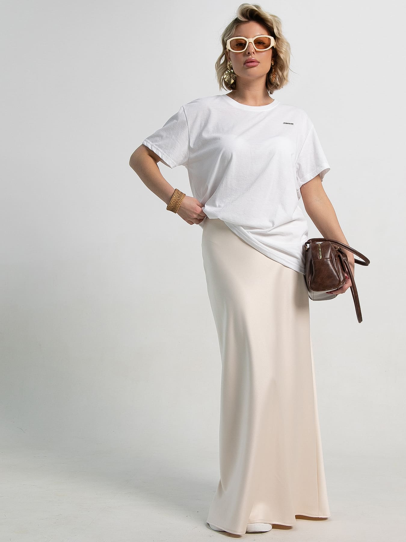 Юбка атласная Эвелин (сливочная) Ю15382-25М