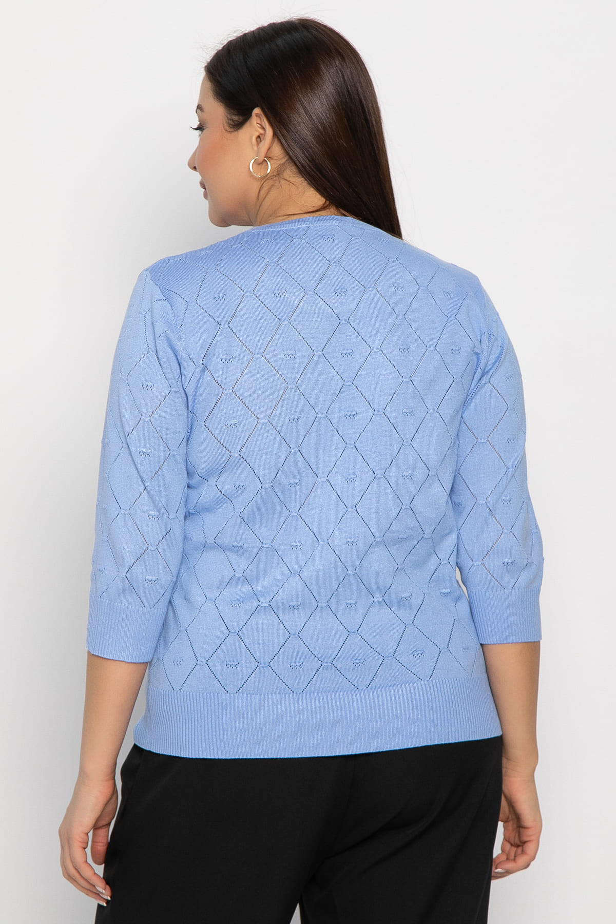 Блуза Нежный узор (голубая) Б14937-18М