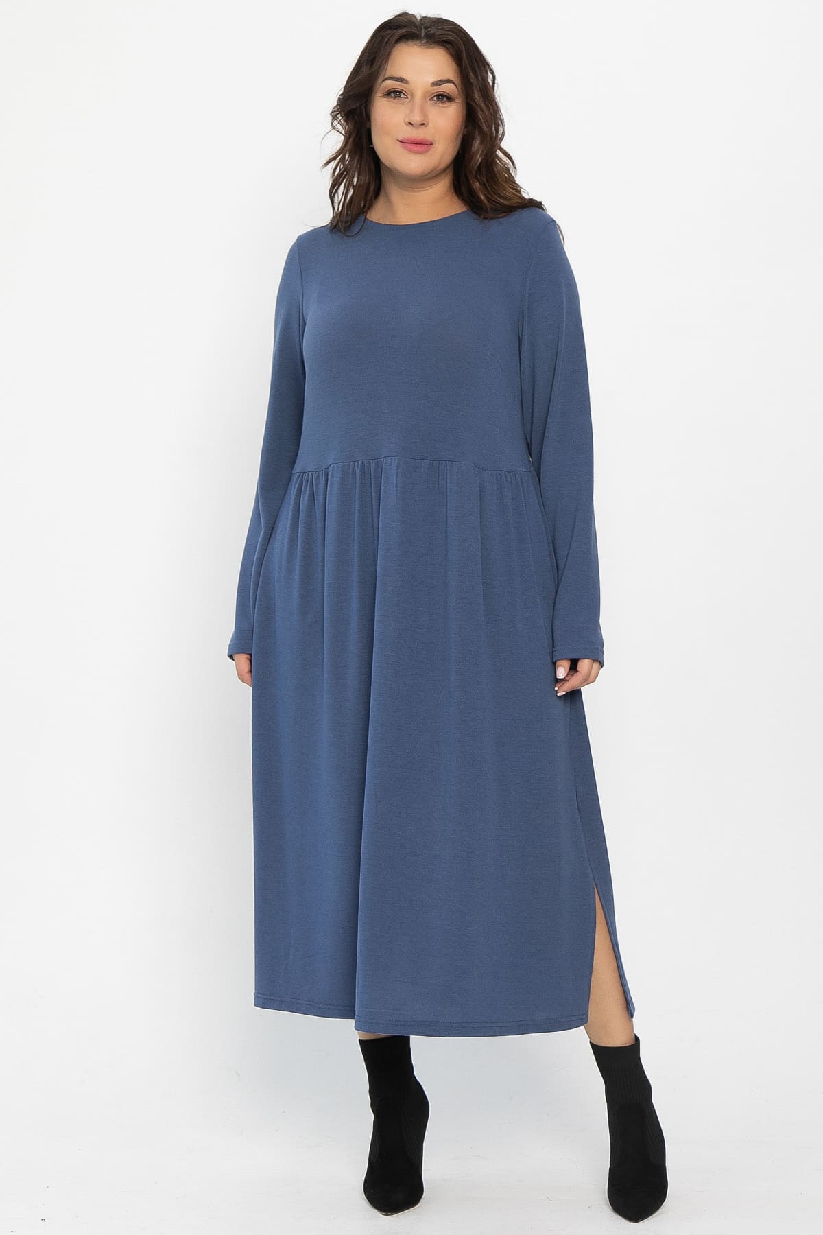 Платье трикотажное Твоя осень (синее) П14443-25М